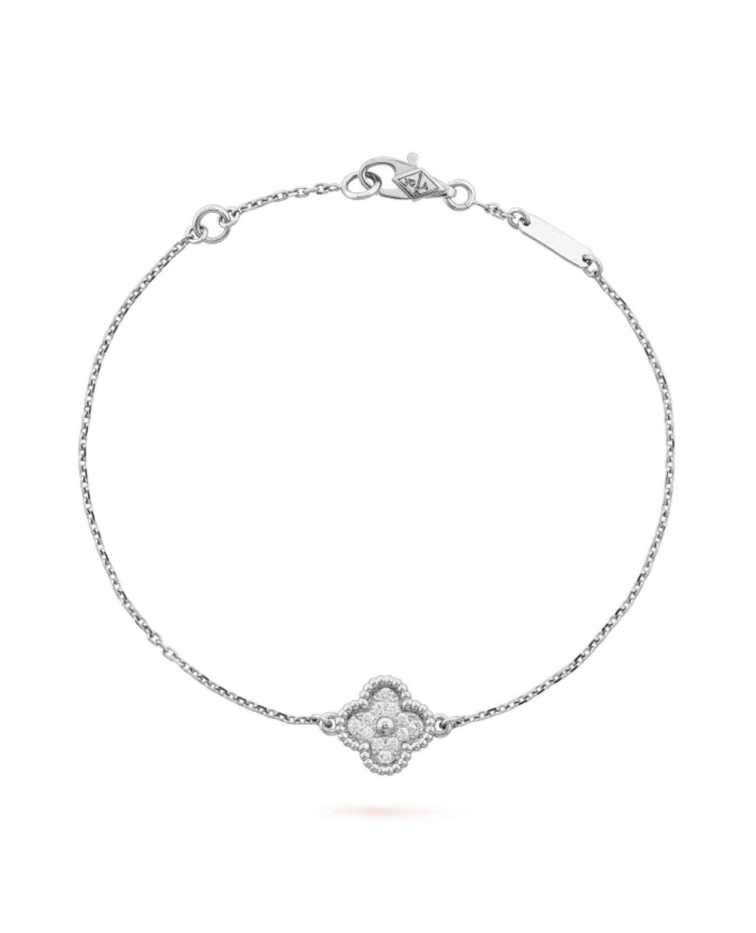 VCF Sweet Alhambra bracelet, 1 motif, white gold, Diamond