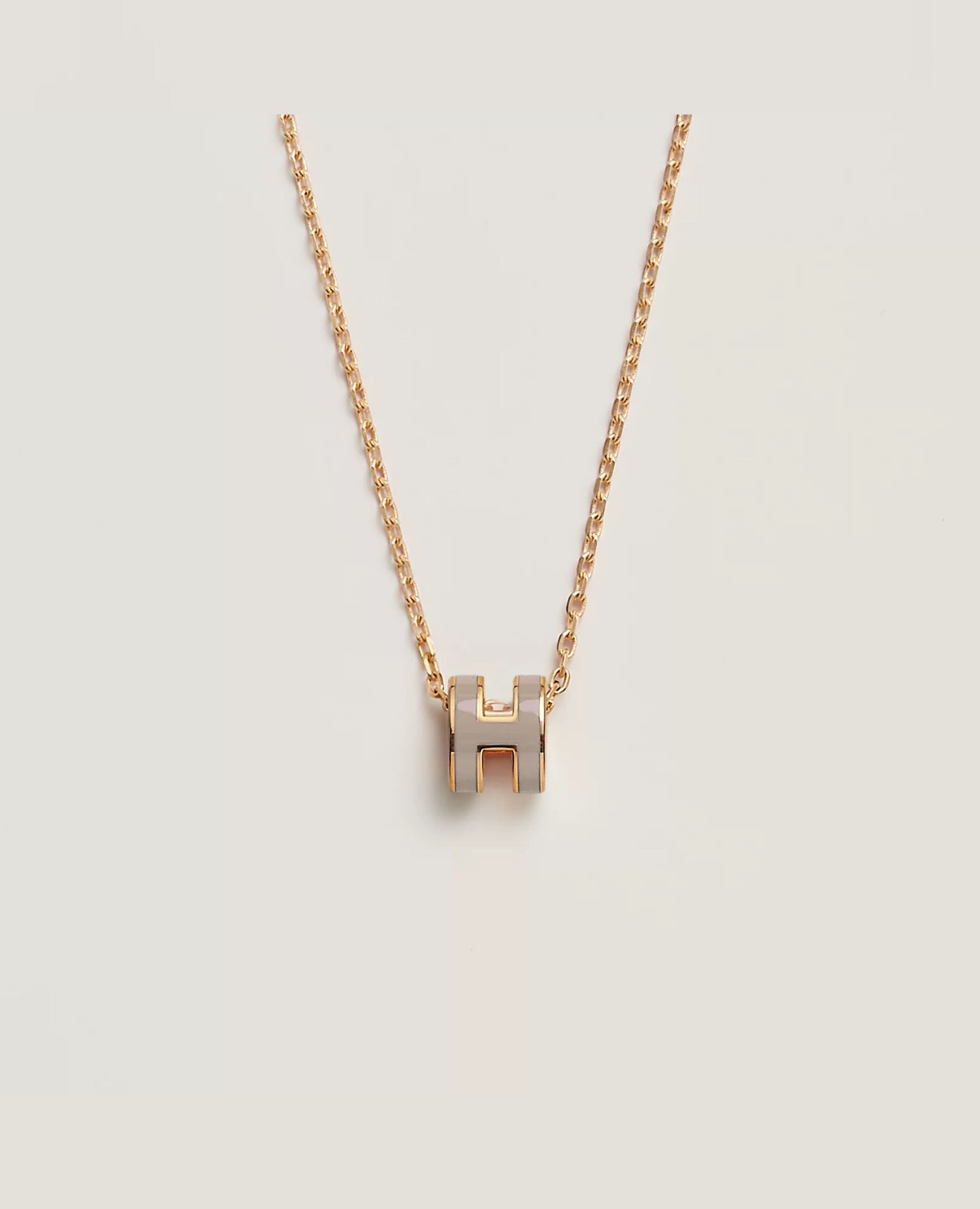 HMS Mini Pop H Pendant Yellow Gold Marron Glace