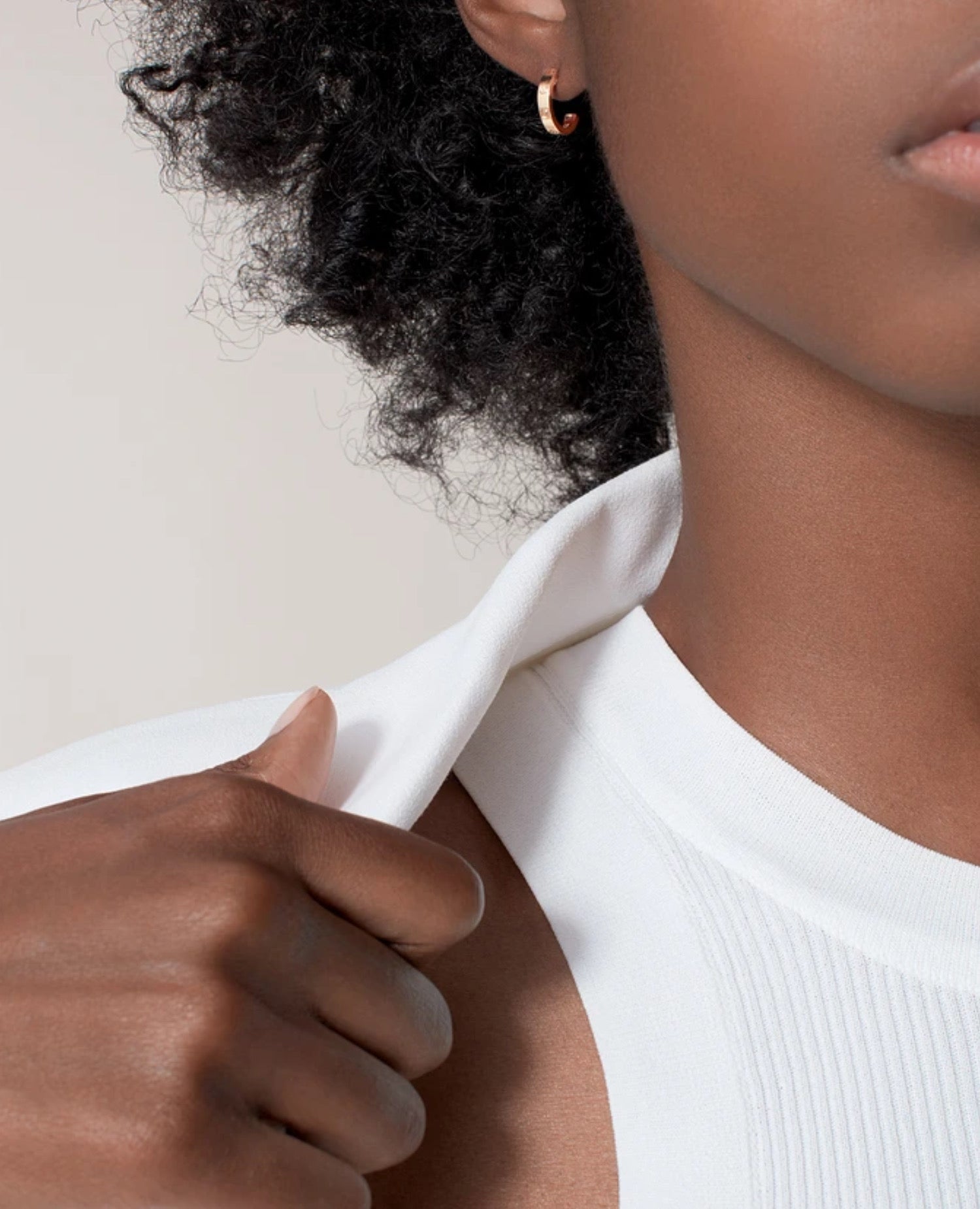 CRT Love Hoop Earrings, Small Model, Rose Gold