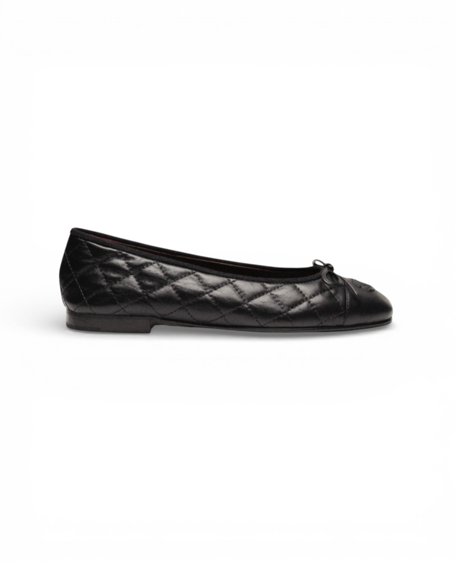 COCO Quilted Lambskin Ballet Flats Black