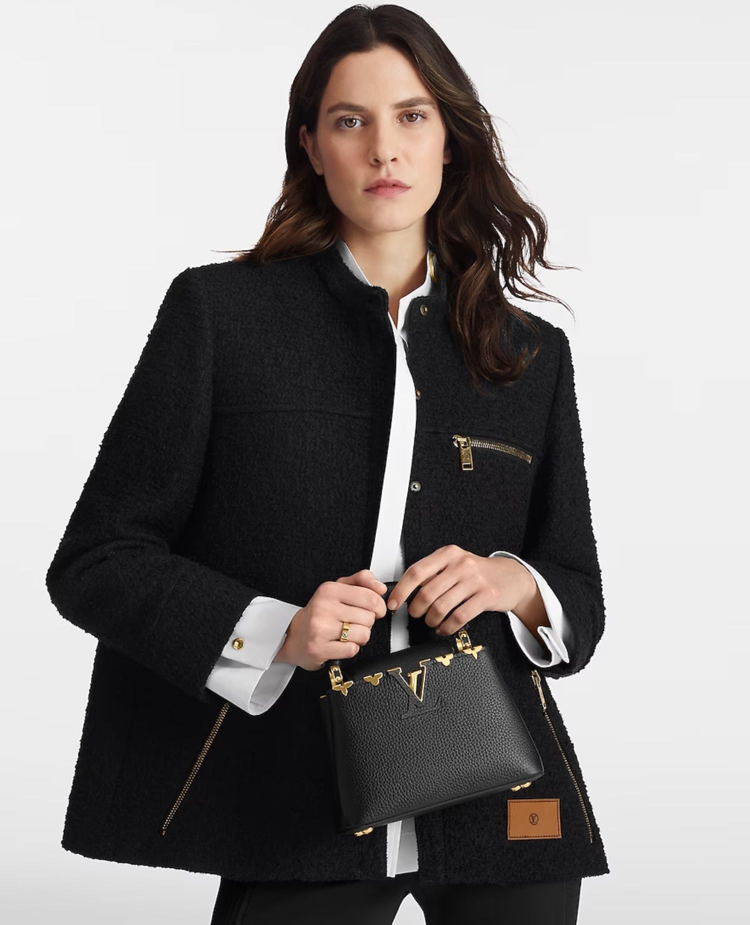 LVN Capucines Mini Black Taurillon leather