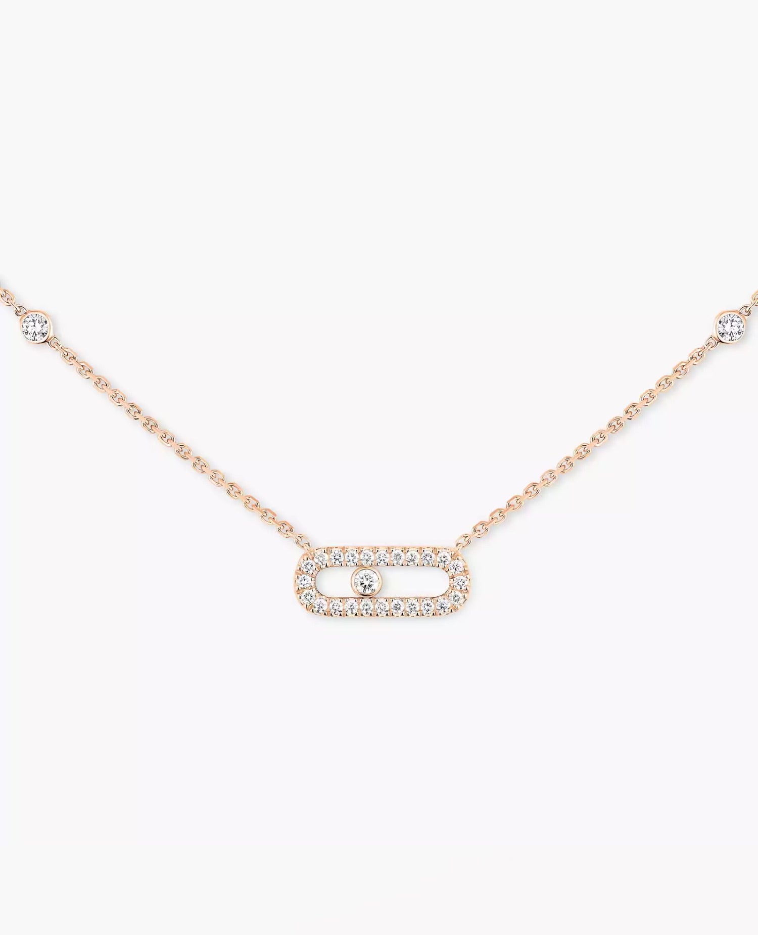 MSK  Move Uno Pavé Necklace Rose Gold