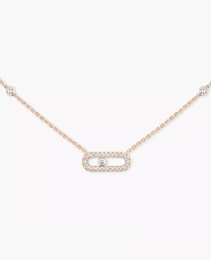 MSK  Move Uno Pavé Necklace Rose Gold - MSK Image