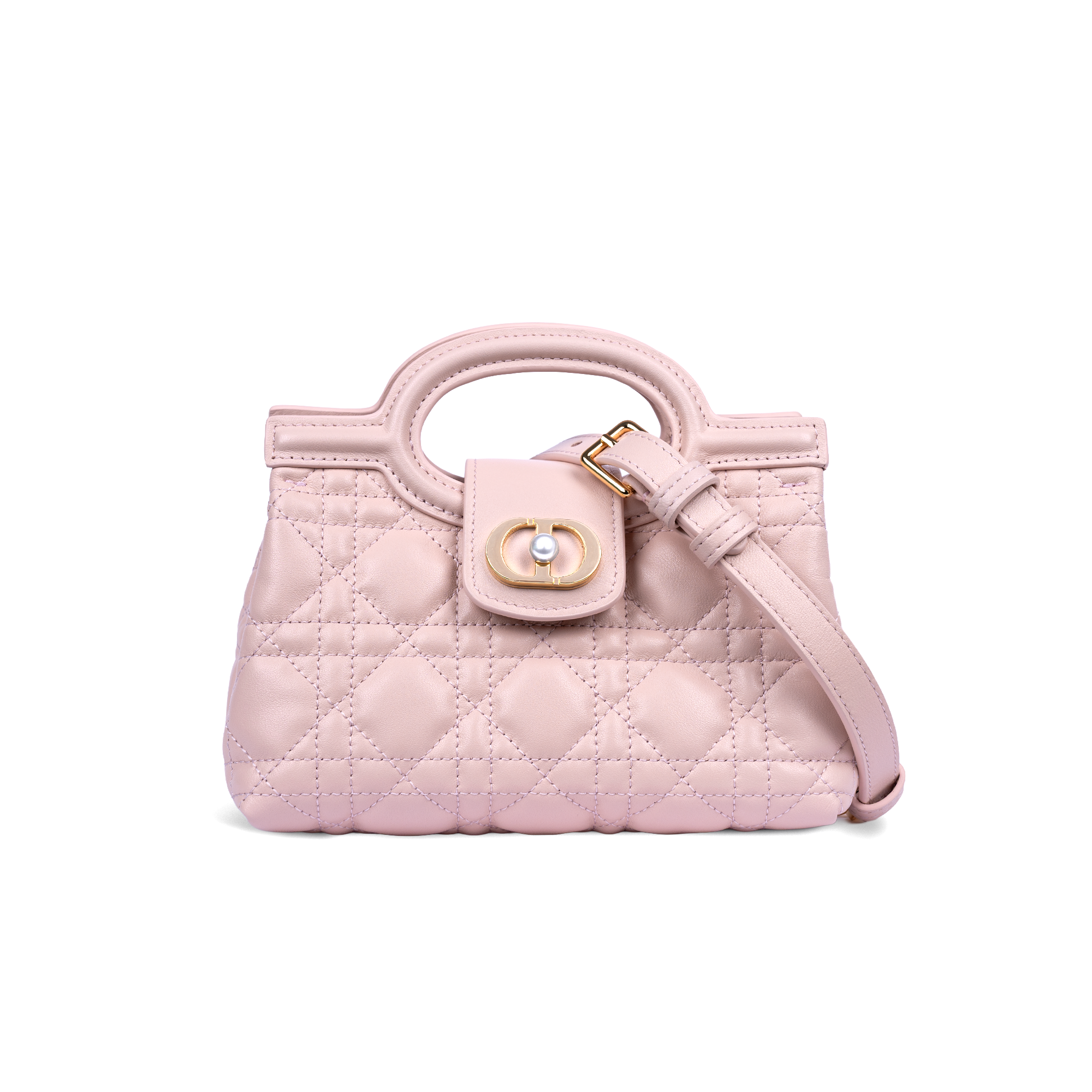 DR Jolie Top Handle Mini Bag Powder Pink Cannage Lambskin