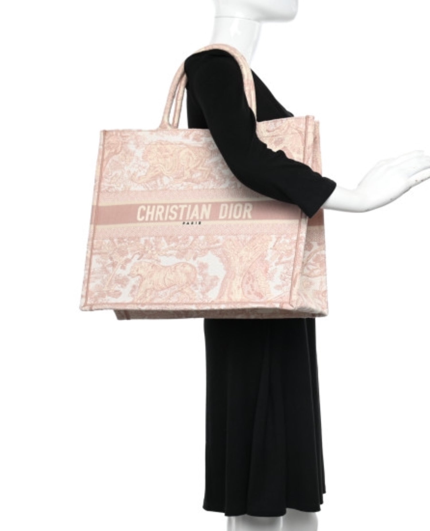 DR Large Book Tote Pink Toile - DR Image