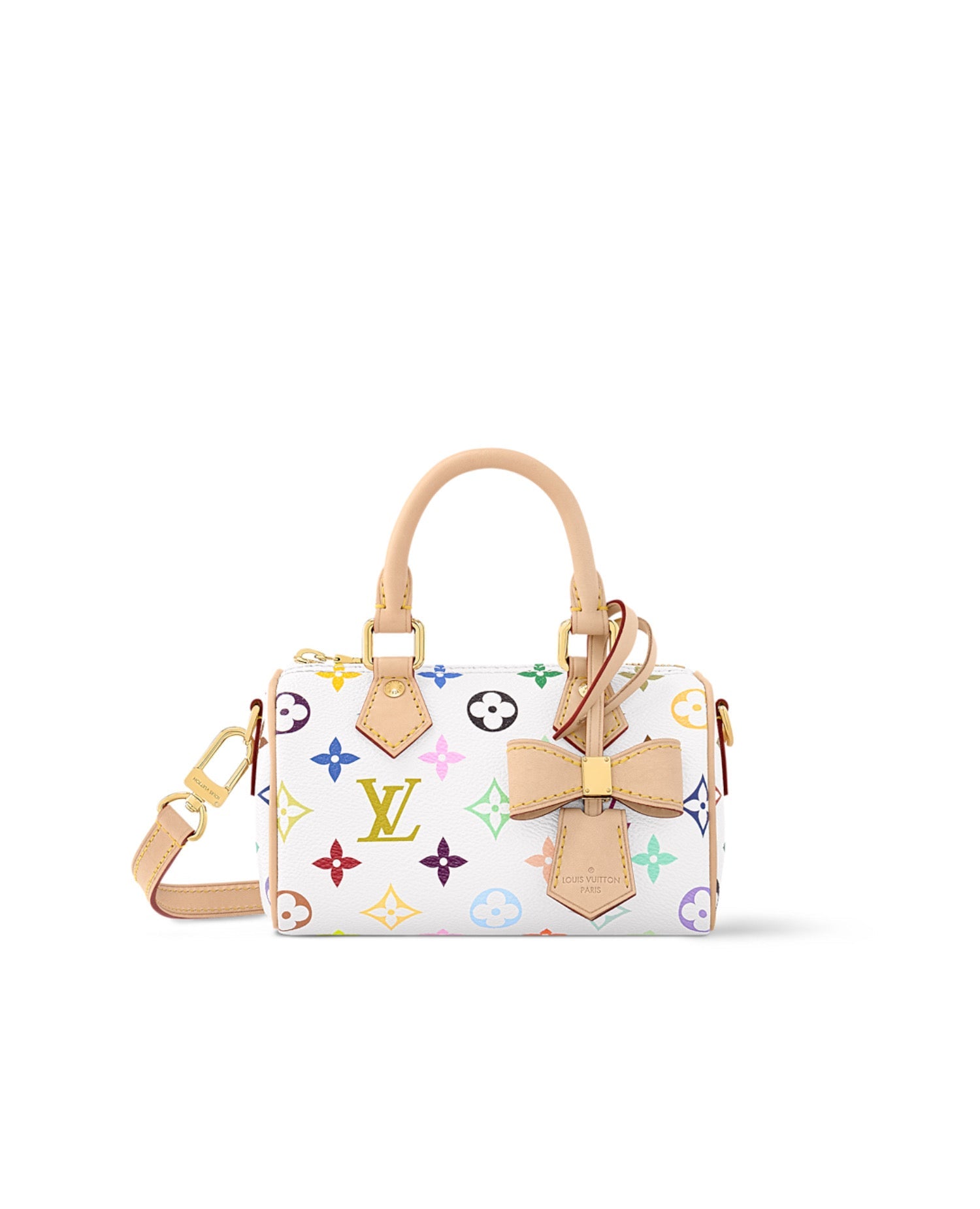 LVN LV x TM Nano Speedy Bag Multicolored White