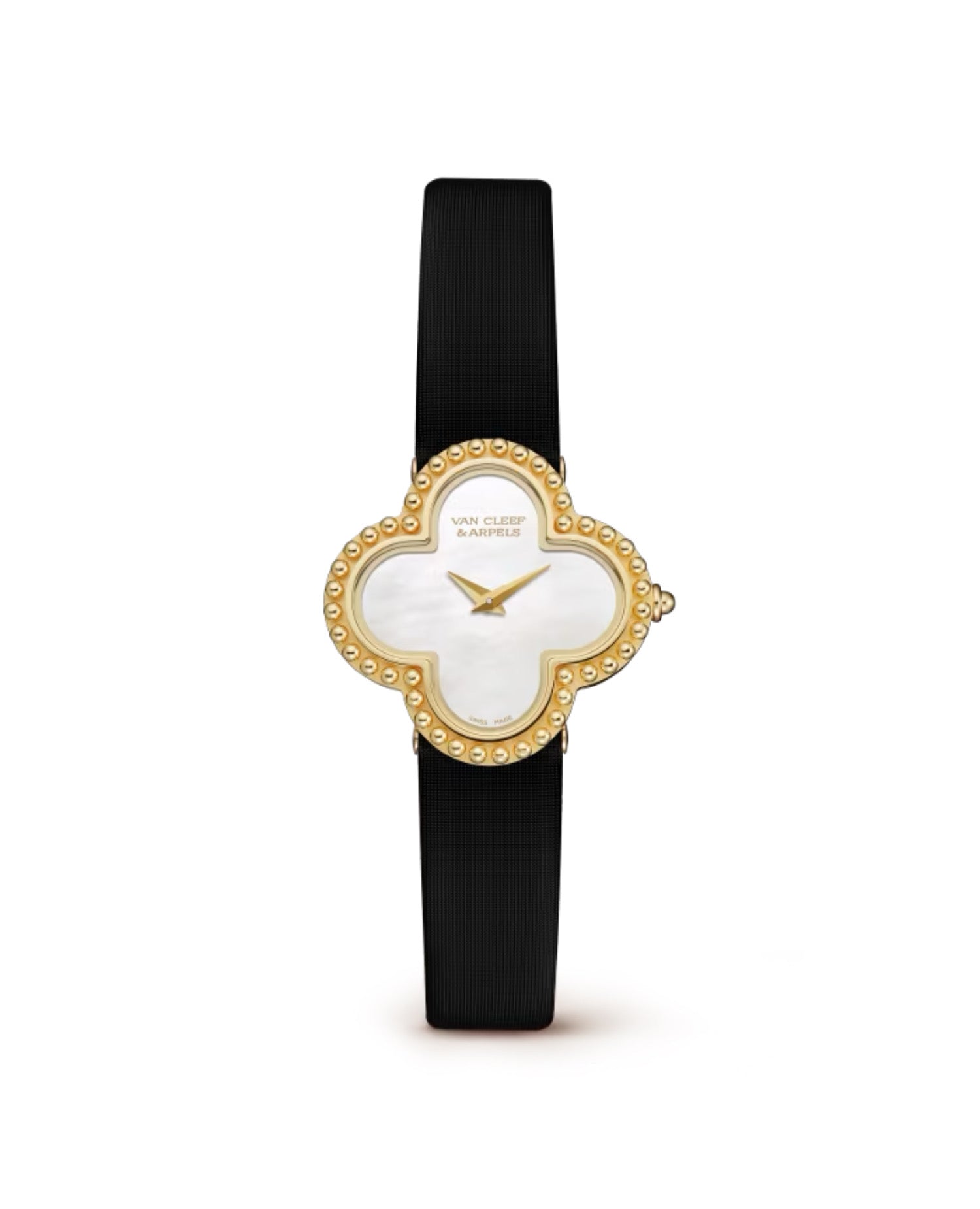 VCF Alhambra watch, small model, yellow gold, Mother-of-pearl