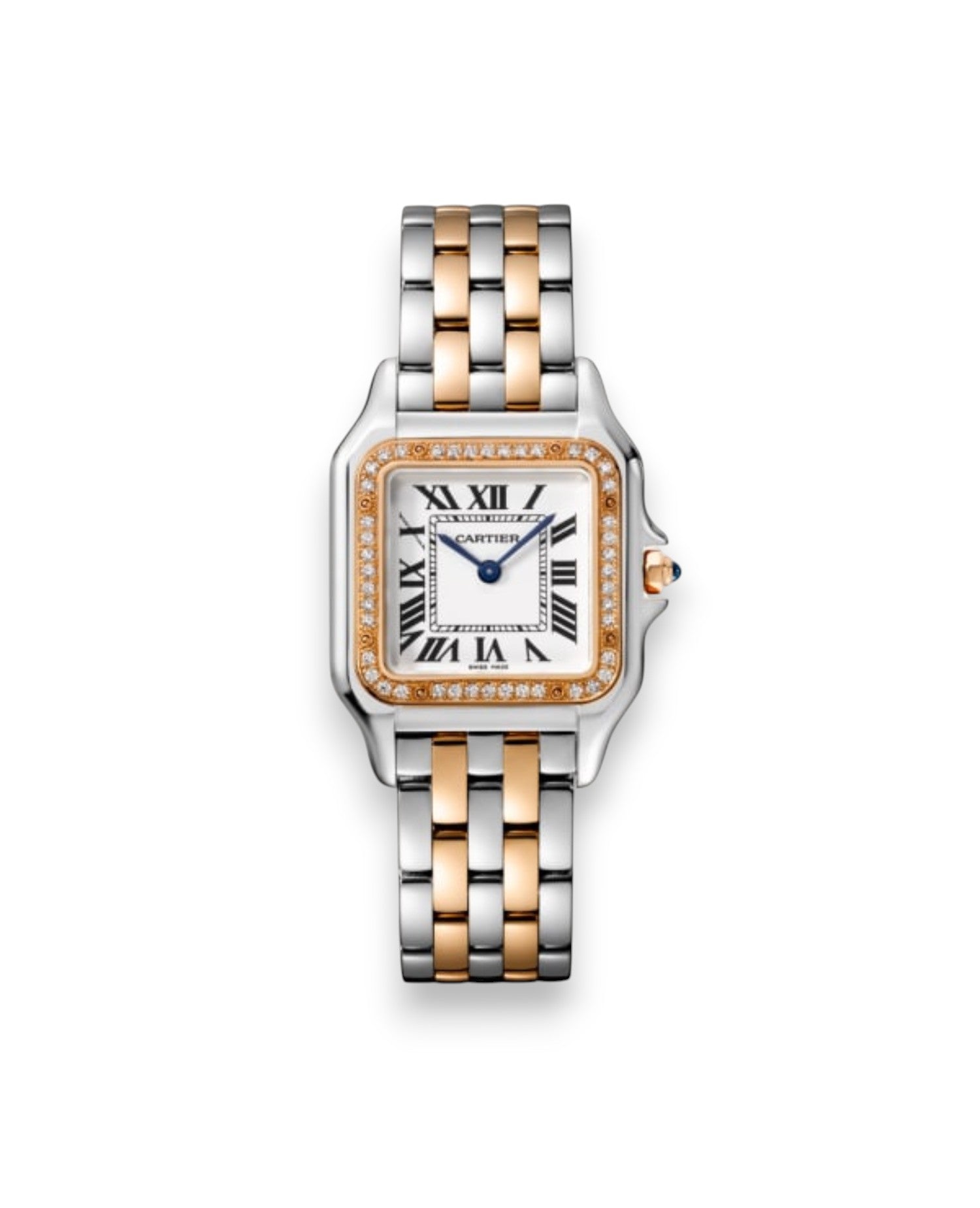 CRT Panthère DE CRT Watch, Medium Model, Diamonds, Rose Gold/Steel