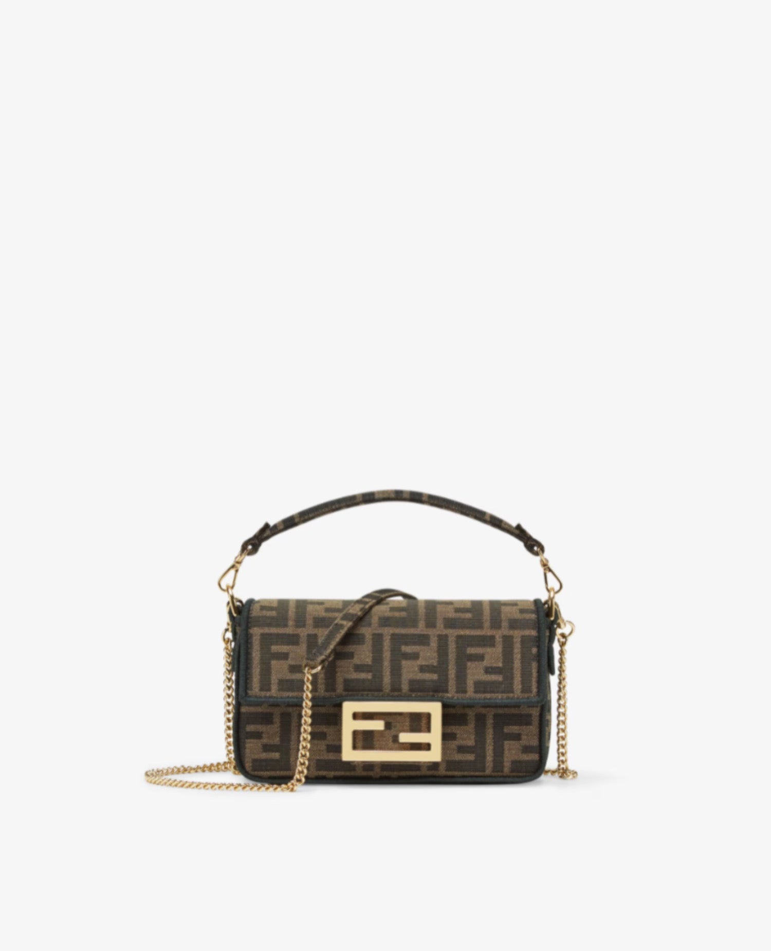 FND Baguette Mini Brown FF Jacquard Fabric Bag