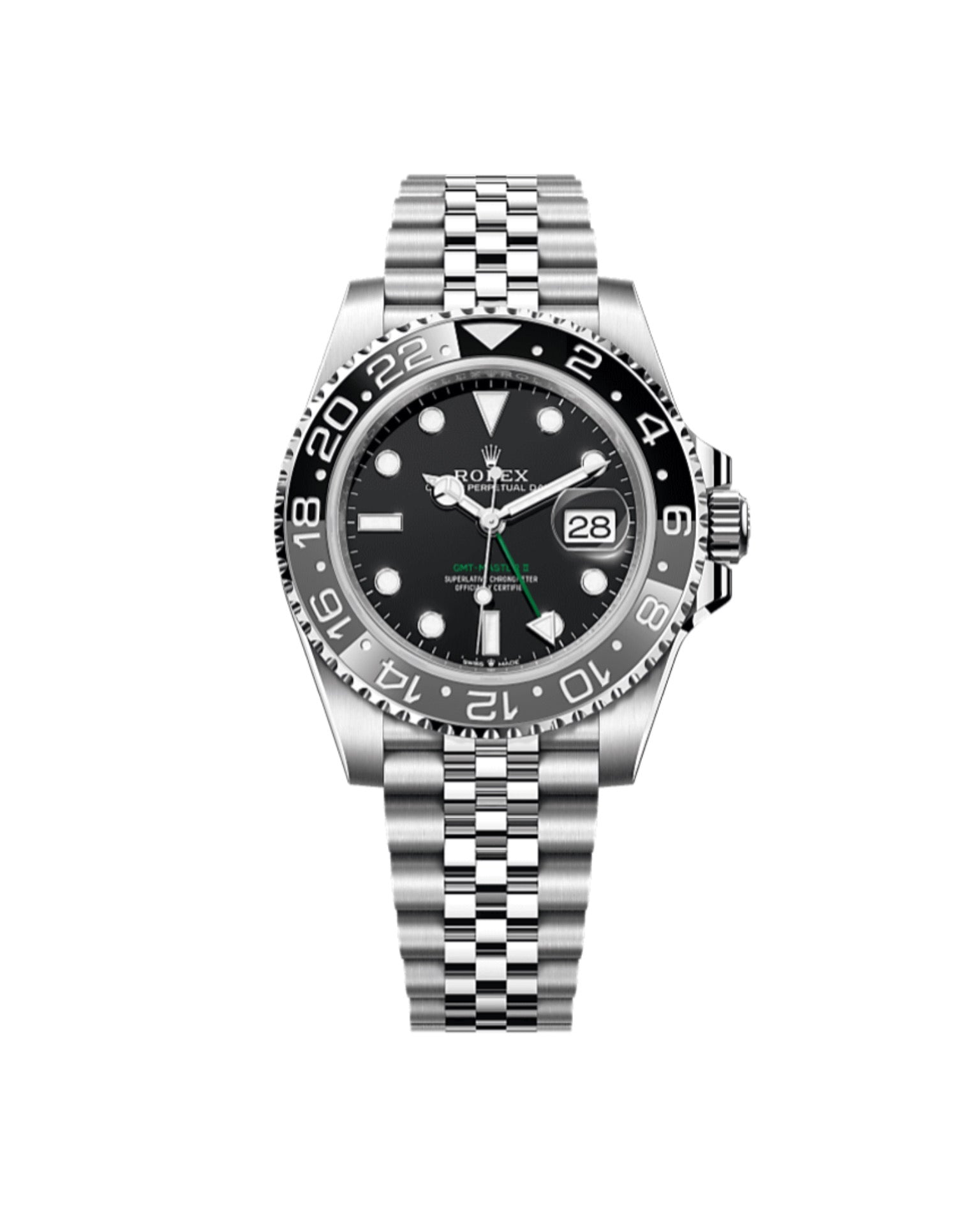 RLX GMT-Master II Oyster, 40 mm, Oystersteel Blackfeatures and a Bracelet Jubilee