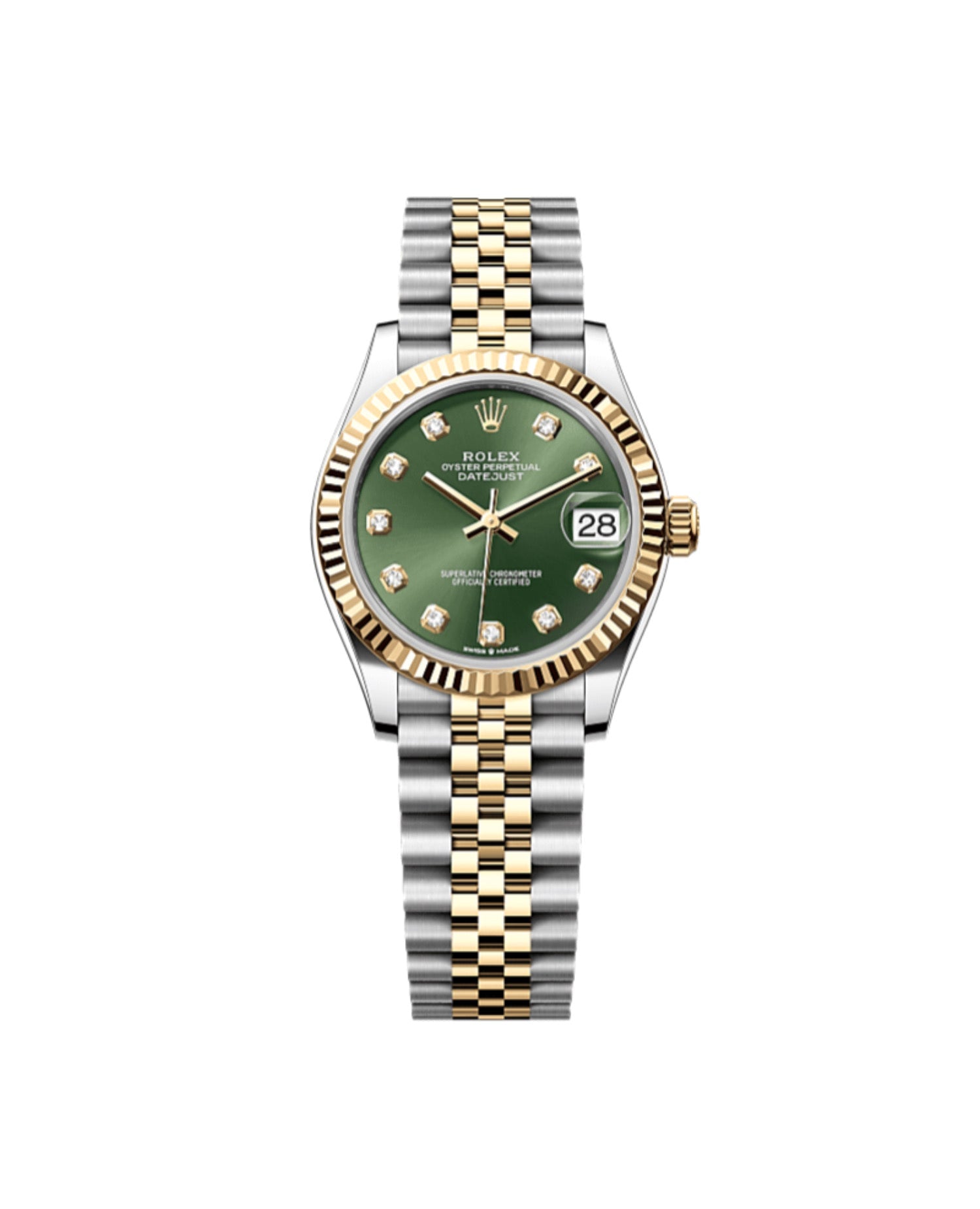RLXDatejust 31 Oyster, 31 mm, Oystersteel and yellow gold, Olive-Green