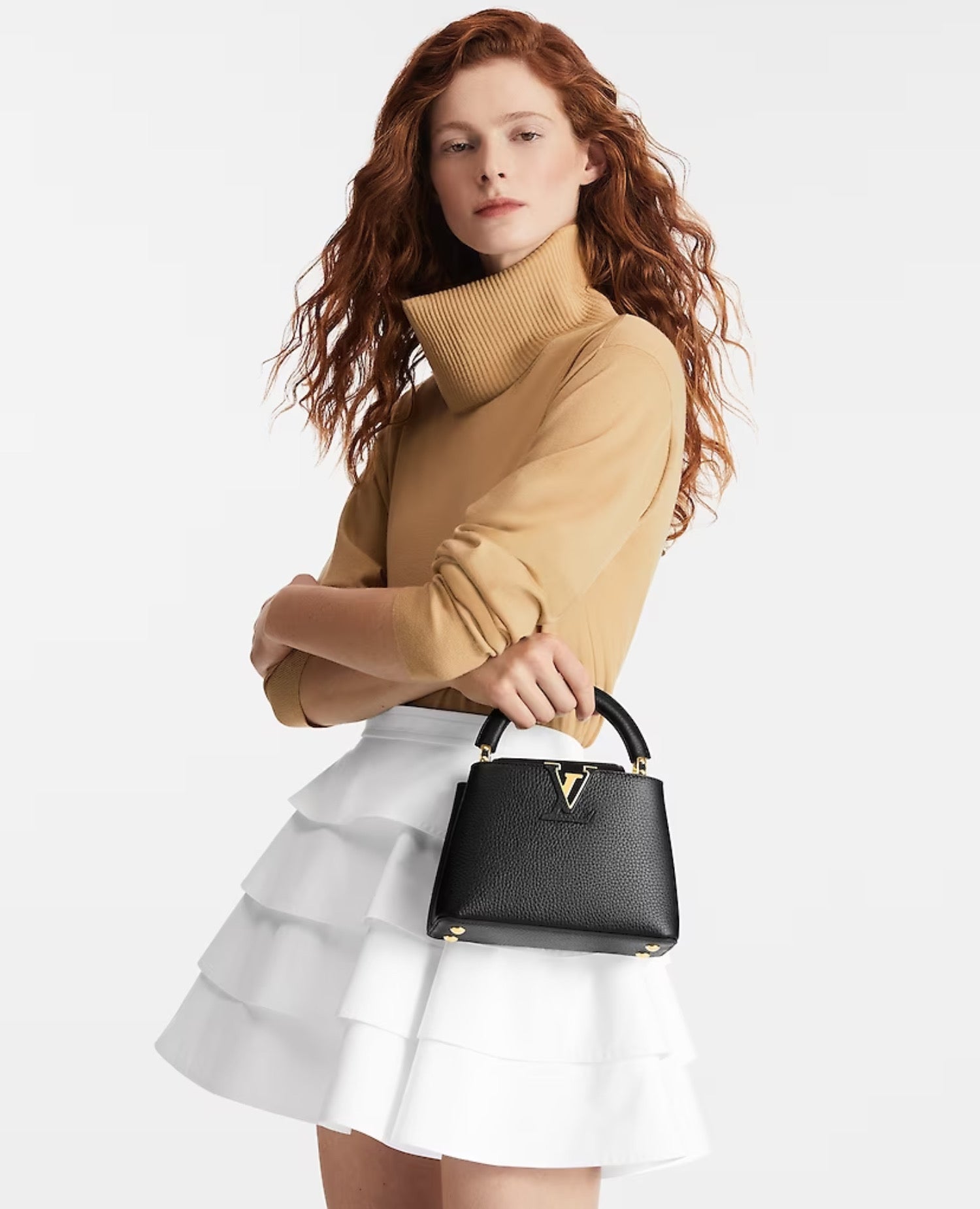 LVN Capucines Mini Black Golden Handle