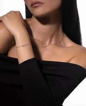 MSK  Move Uno Pavé Necklace Rose Gold - MSK Image