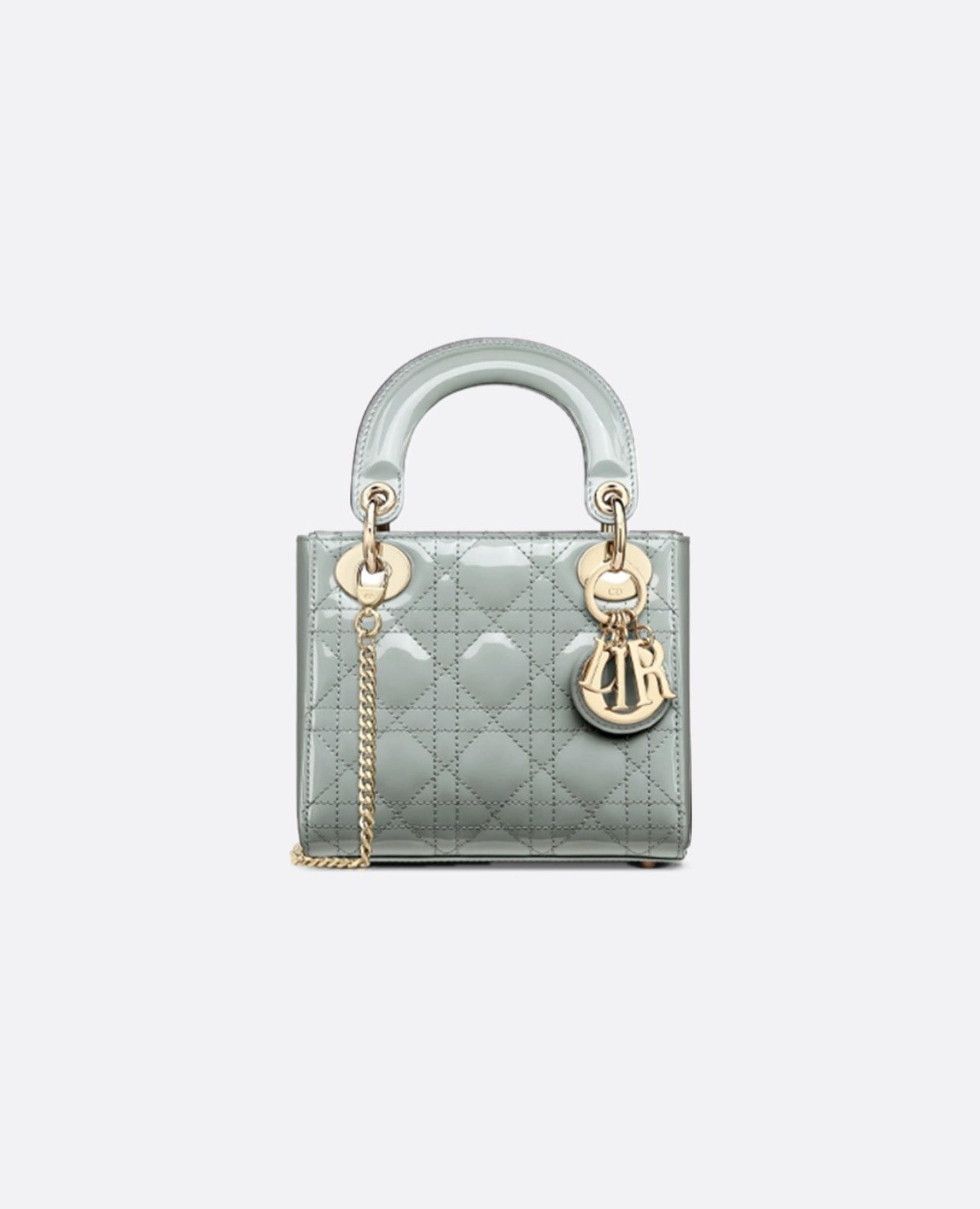 DR Mini Lady DR Bag Grey Cannage Patent