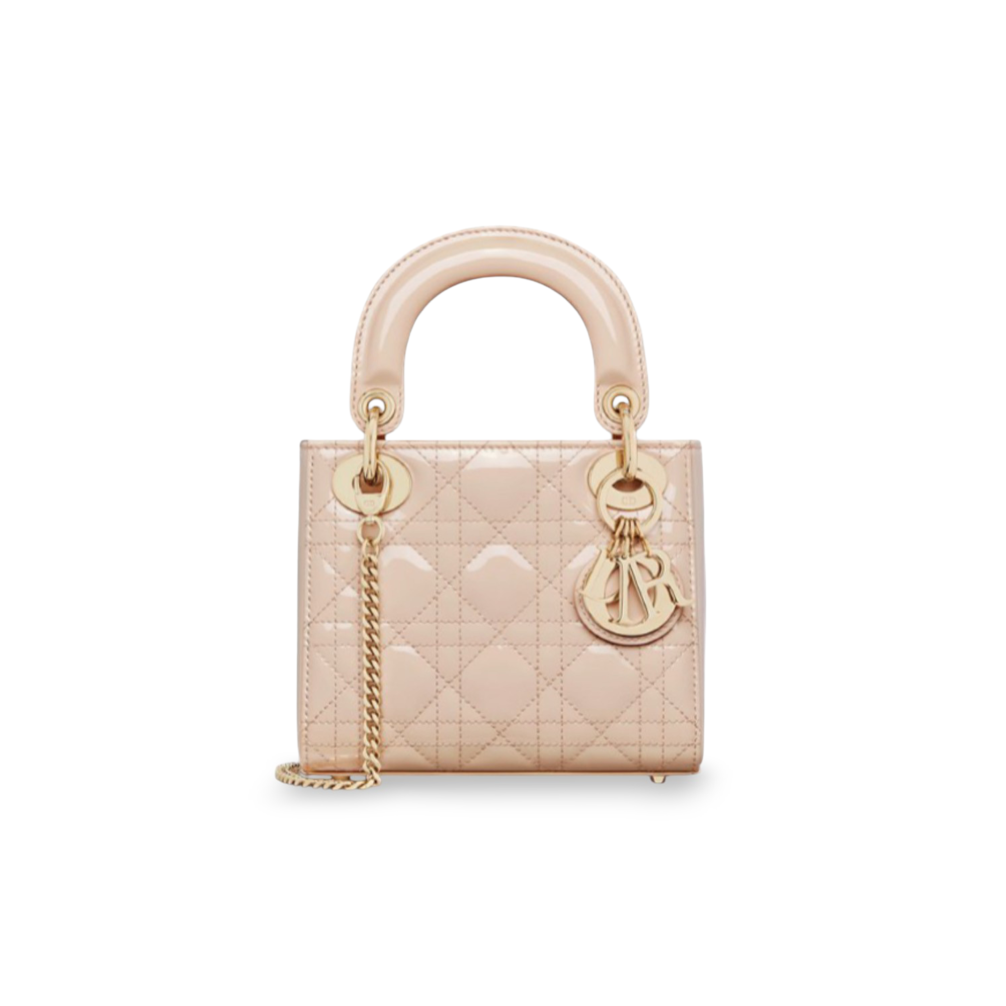 DR Mini Lady DR Bag Powder Beige Cannage Patent