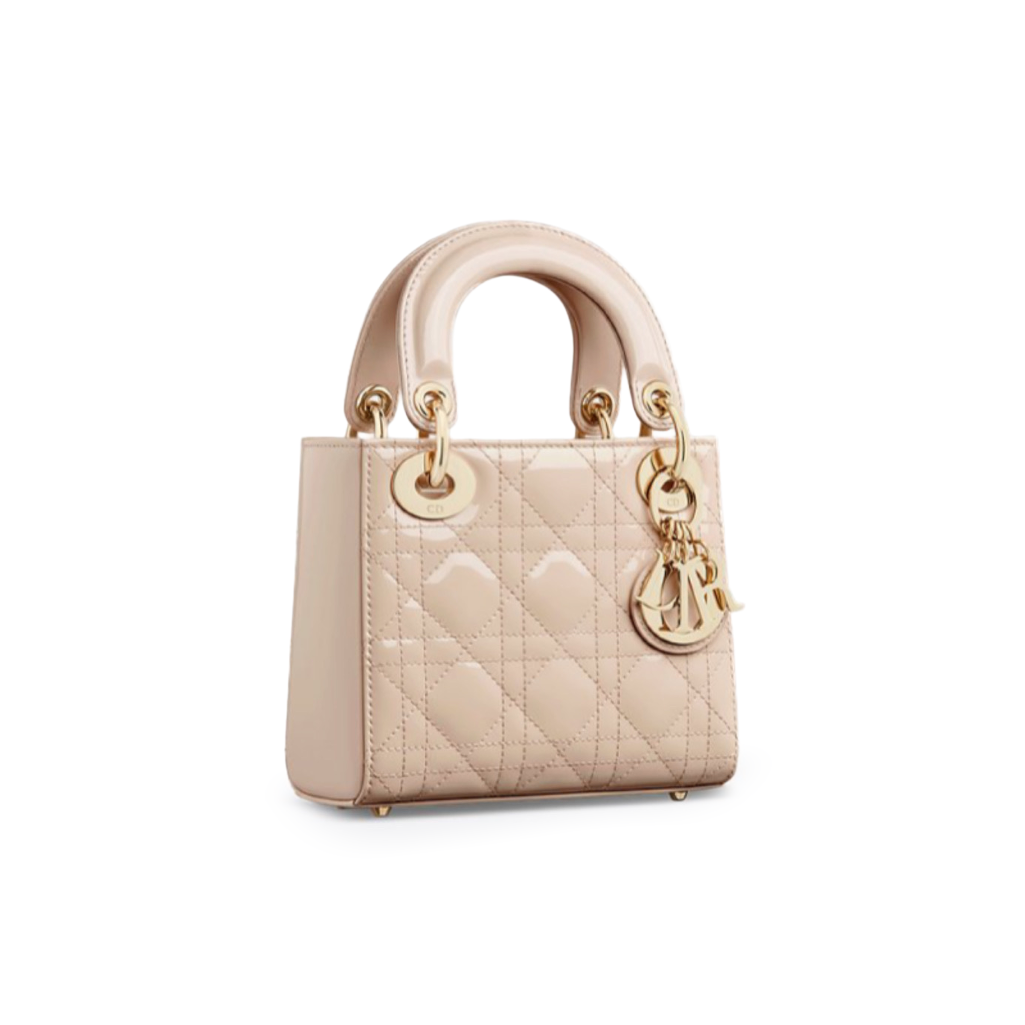 DR Mini Lady DR Bag Powder Beige Cannage Patent