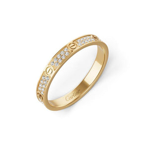 CRT Love Ring, Mini Model, Paved, Yellow Gold