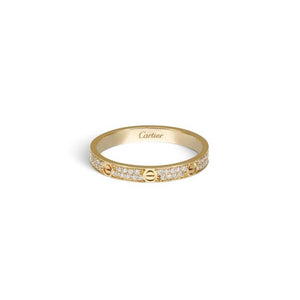 CRT Love Ring, Mini Model, Paved, Yellow Gold