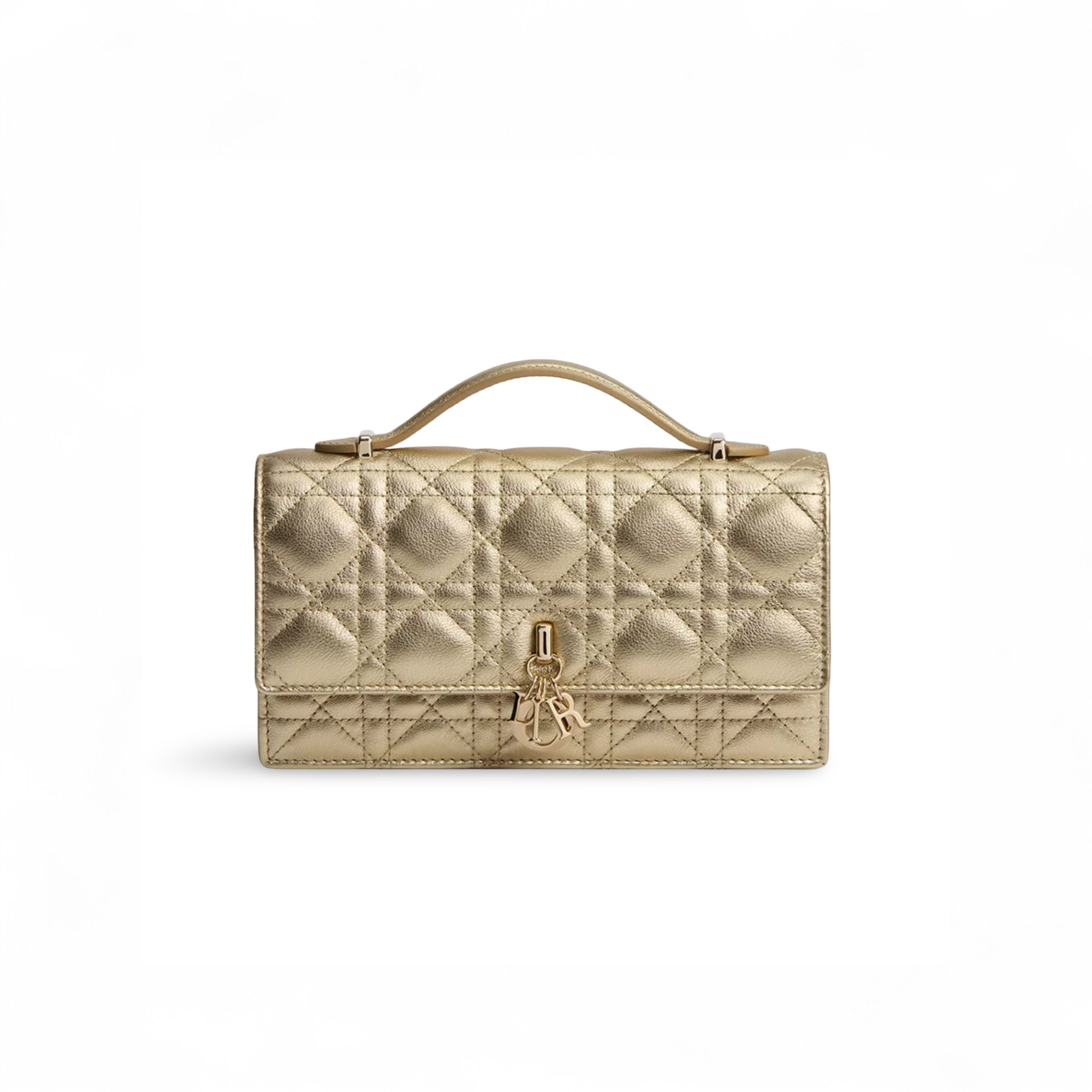 DR Mini Miss Bag Metallic Gold-Tone Cannage Calfskin