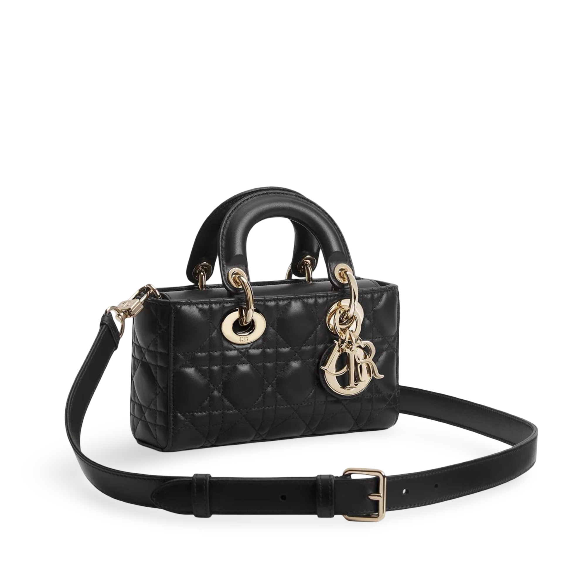 DR Mini Lady D-Joy Bag Black Cannage Lambskin
