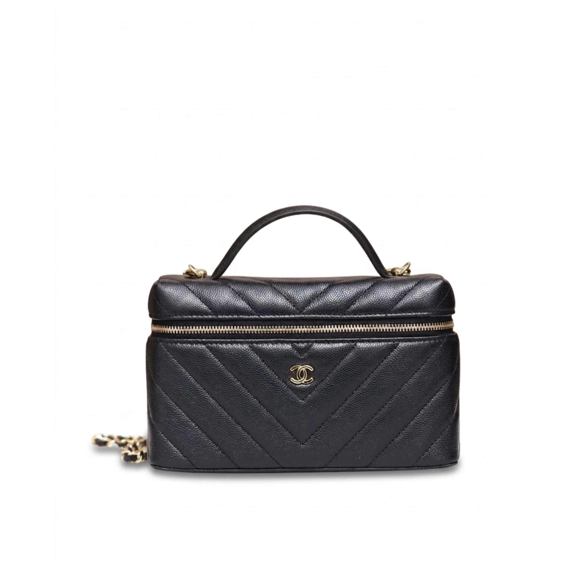 COCO Vanity With Chain Lambskin leather Black
