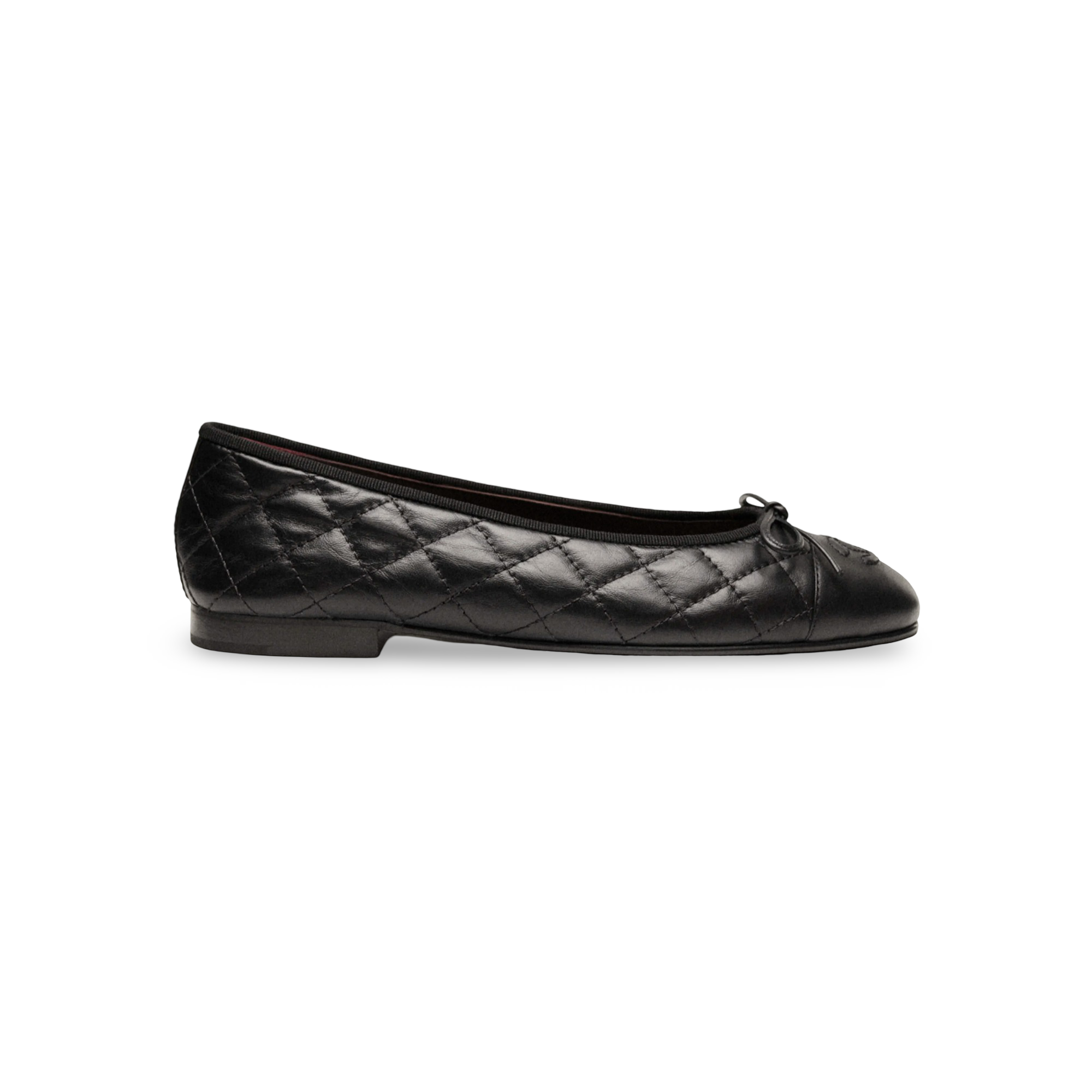 COCO Quilted Lambskin Ballet Flats Black