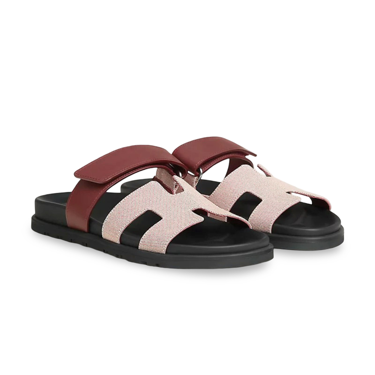 HMS Chypre Sandal rouge H Canvas and Calfskin