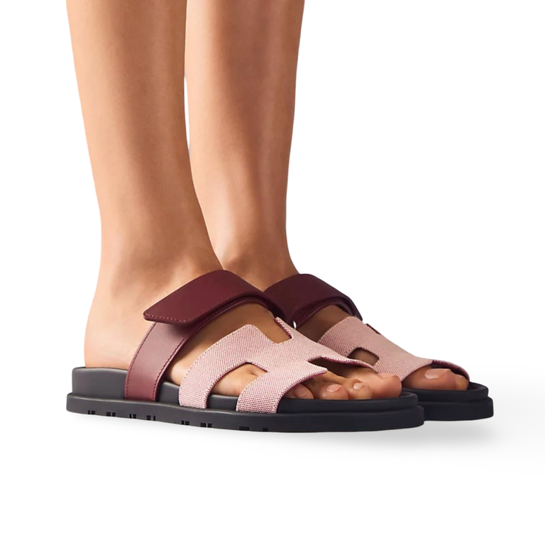 HMS Chypre Sandal rouge H Canvas and Calfskin