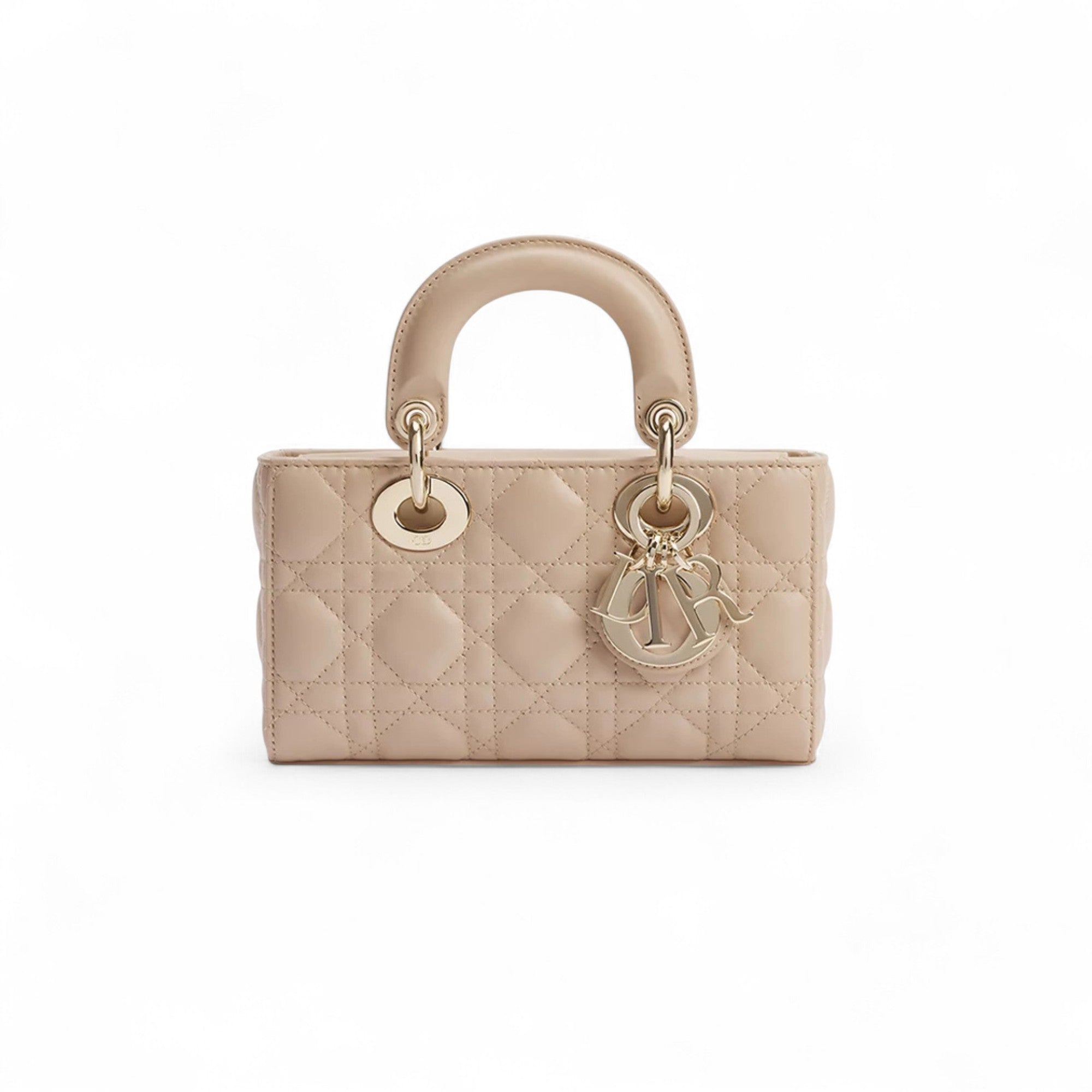 DR Mini Lady D-Joy Bag Powder Beige Cannage Lambskin