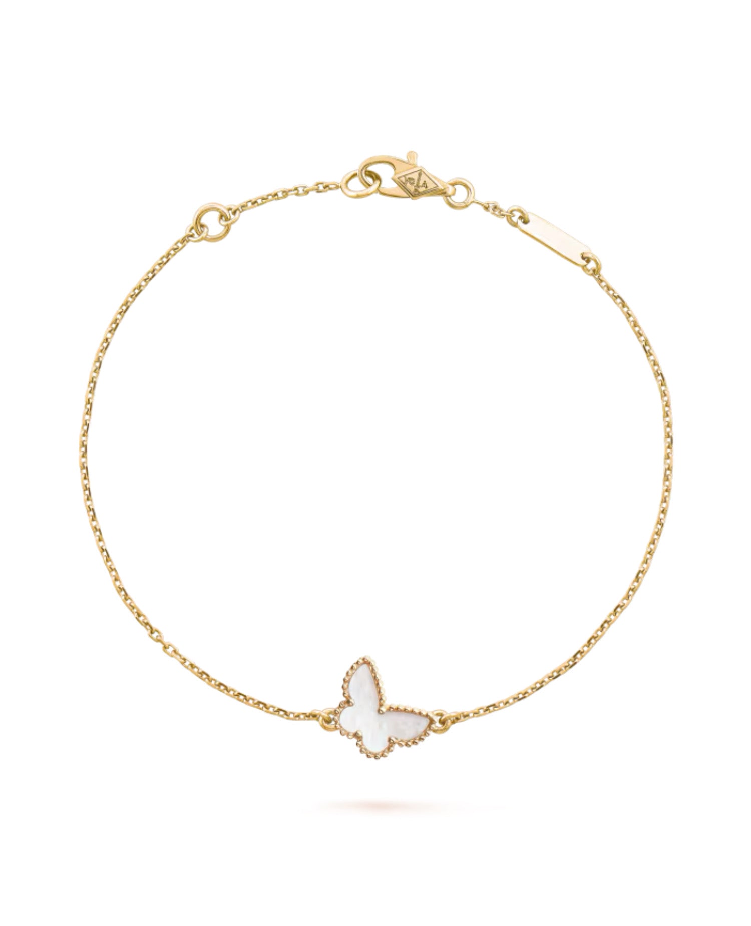 VCF Sweet Butterflies bracelet, yellow gold, Mother-of-pearl