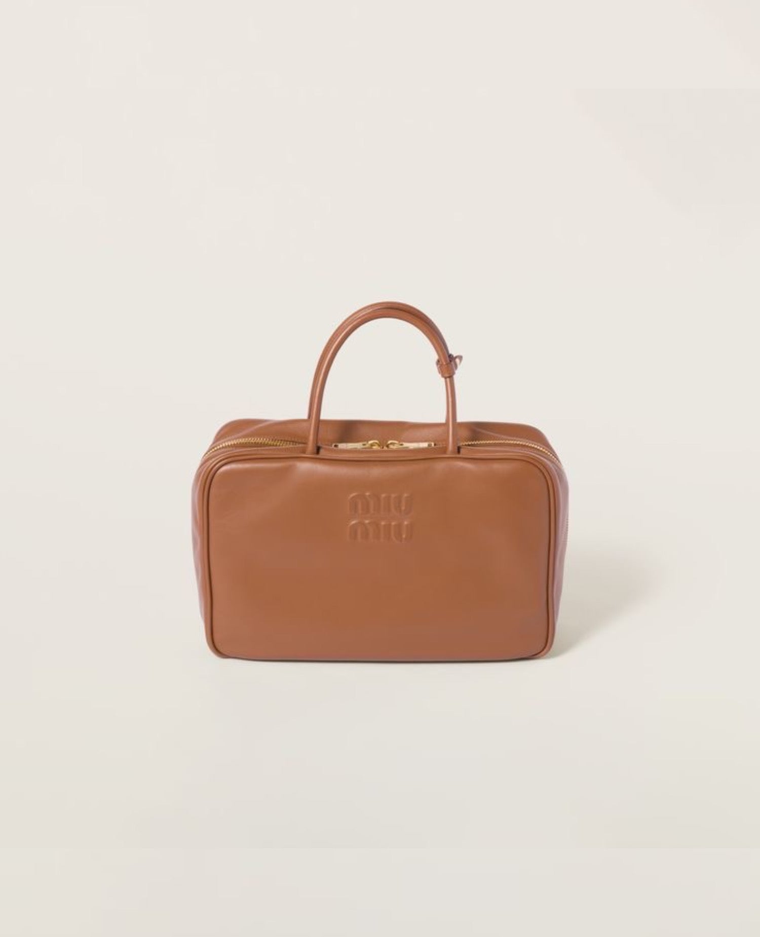 MMU Cognac Leather Top-handle Bag