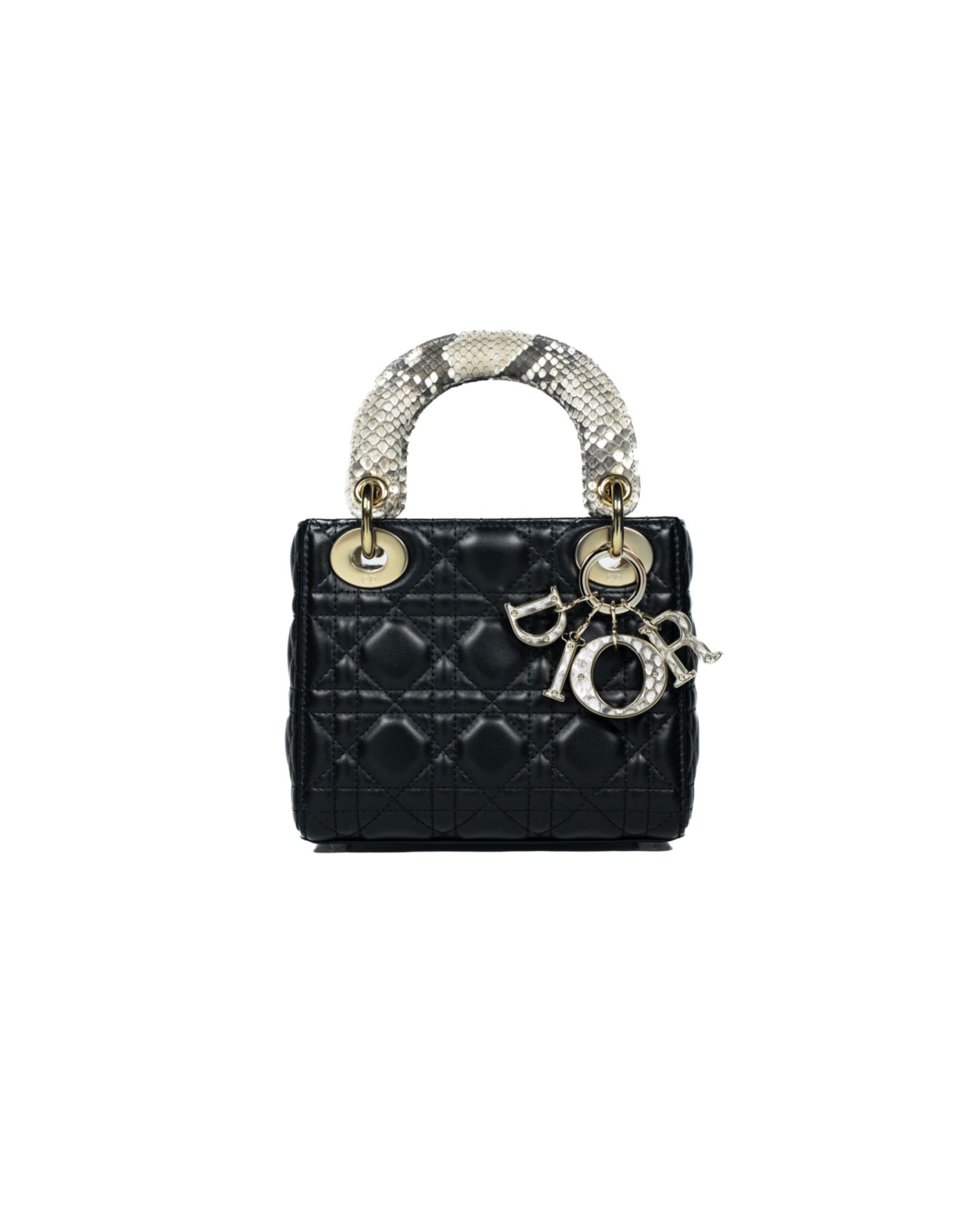 DR Mini Lady DR Bag  Black Calfskin Python