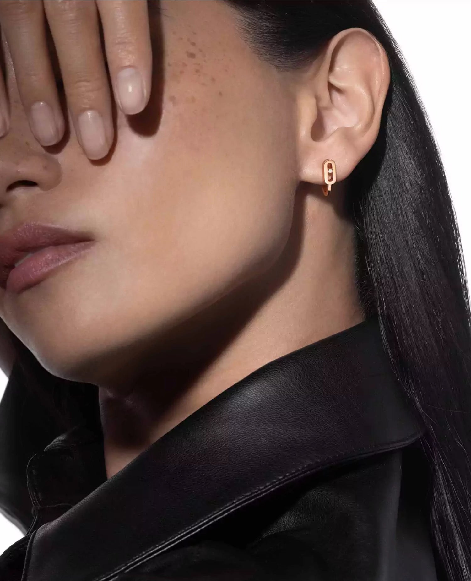 MSK  Move Uno Mini Hoops Earrings Rose Gold