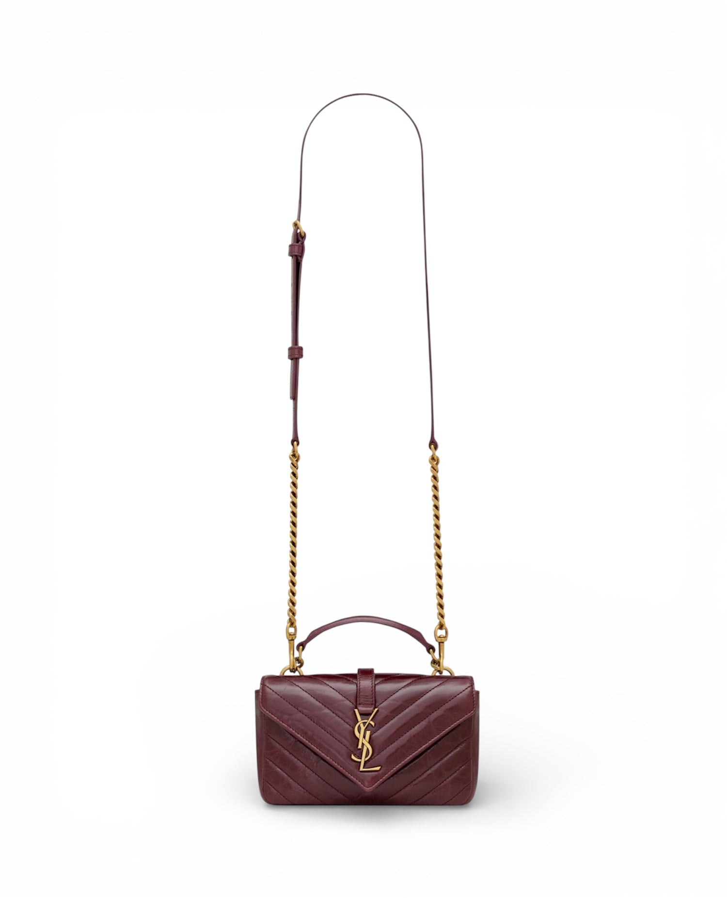 STL College Mini In Shiny Leather Deep Hot Wine
