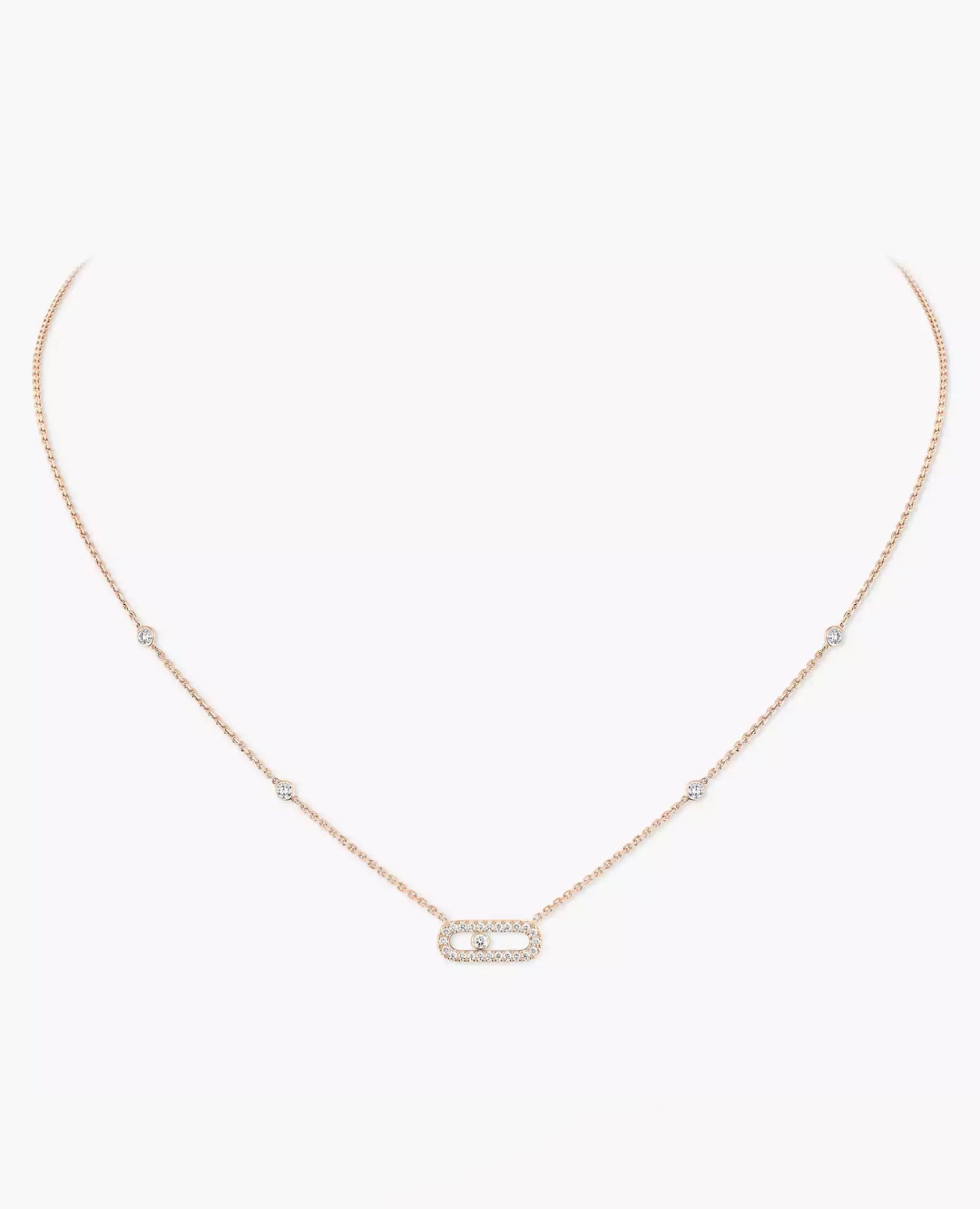 MSK  Move Uno Pavé Necklace Rose Gold - MSK Image