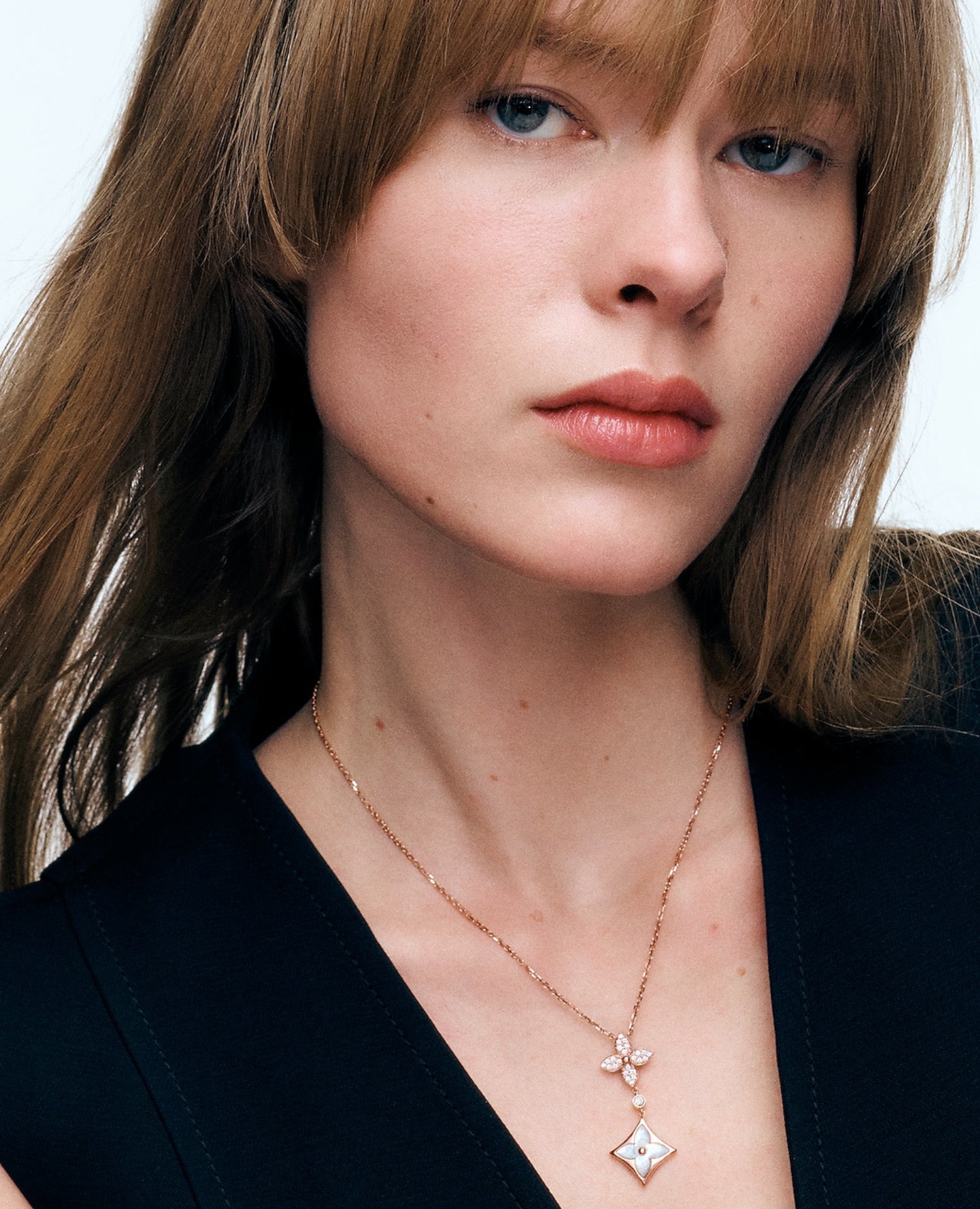 LVN Color Blossom M Star Multi-Motif Pendant, Pink Gold, White Mother-of-Pearl and Diamonds