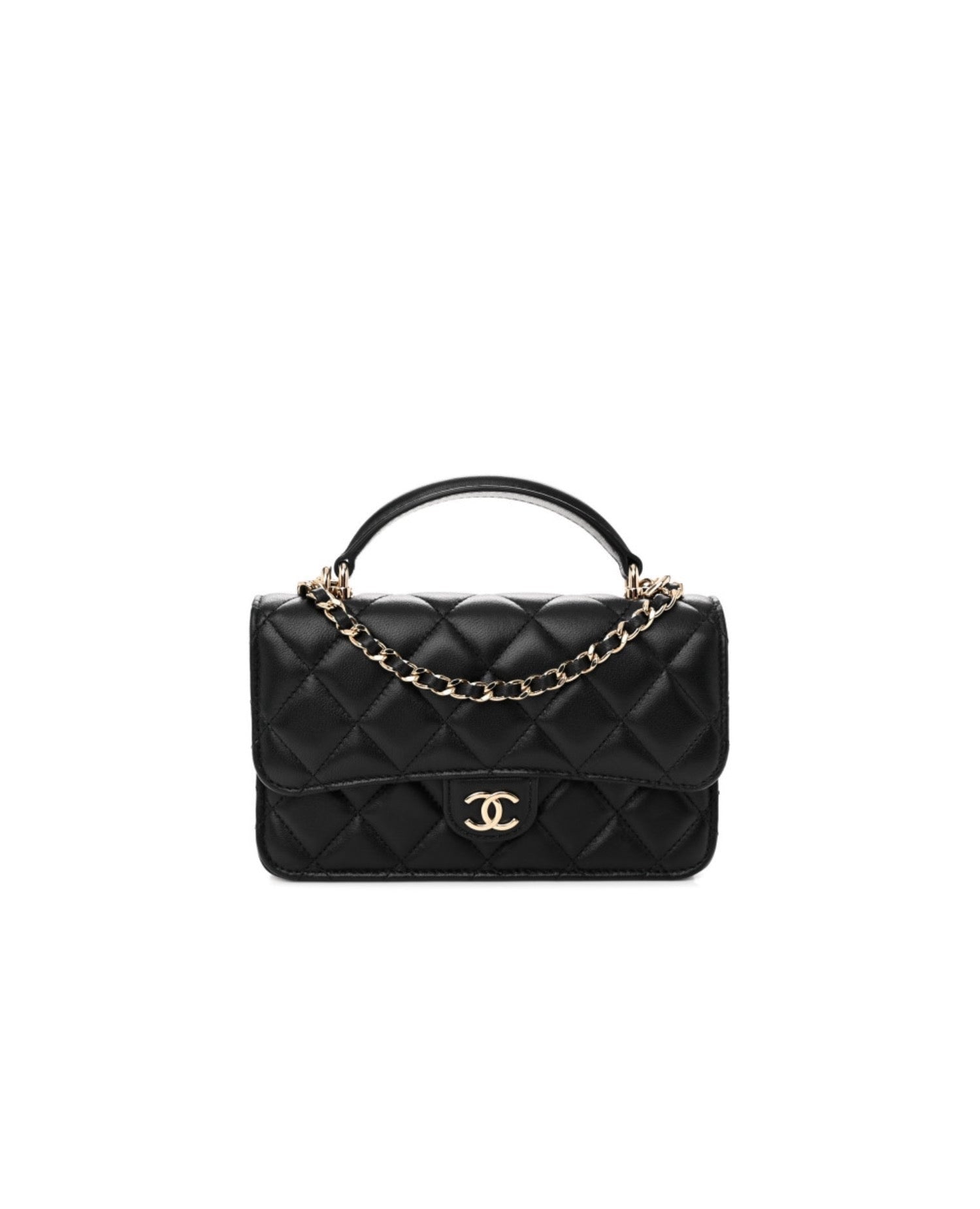 COCO Flap Phone Holder With Chain Black