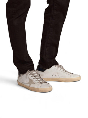 Golden Goose Super-Star with suede star and blue heel tab
