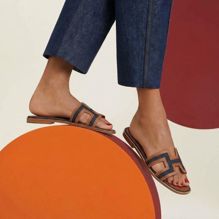 HMS Oran Sandal Bleu Brut / Gold