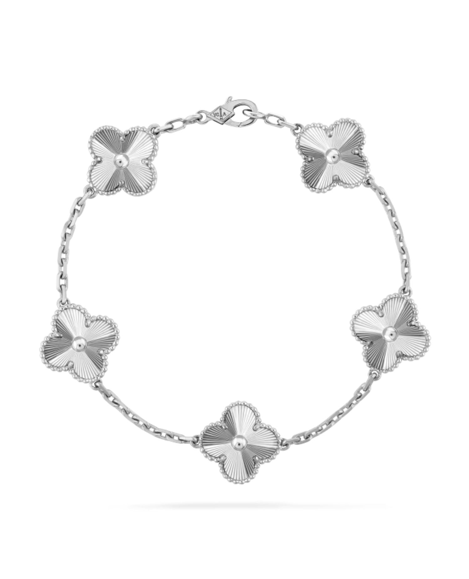 VCF Vintage Alhambra bracelet, 5 motifs, white gold