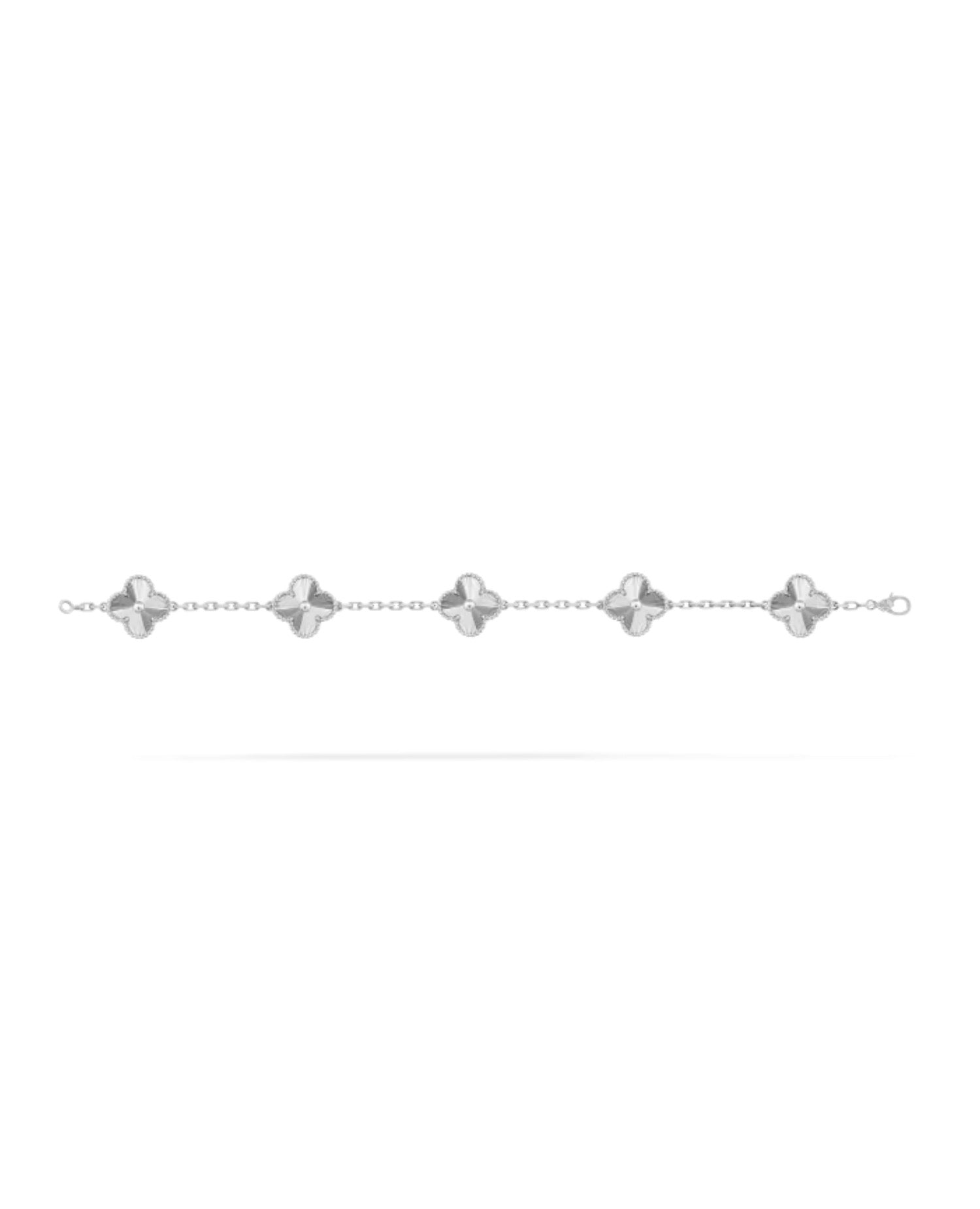 VCF Vintage Alhambra bracelet, 5 motifs, white gold