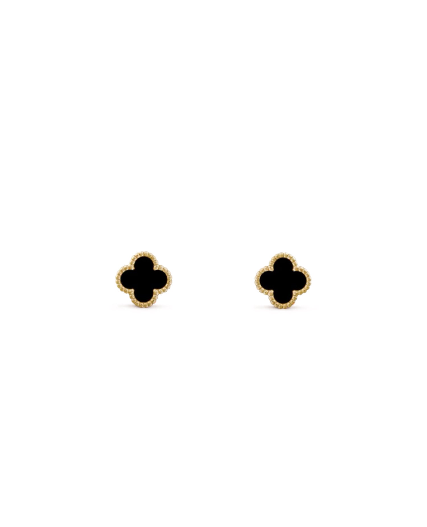 VCF Sweet Alhambra earstuds,  yellow gold, Onyx