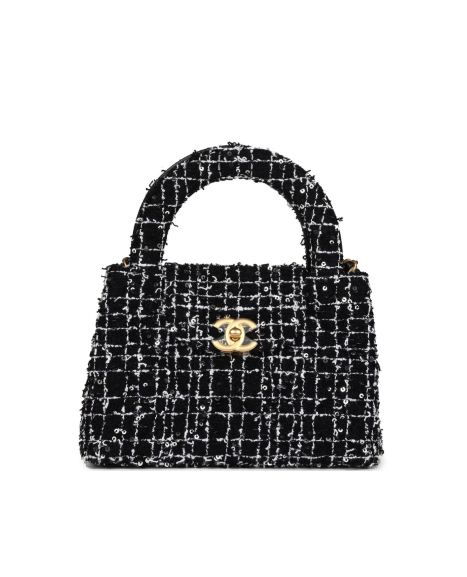 COCO Small Kelly Shopper Tweed Black