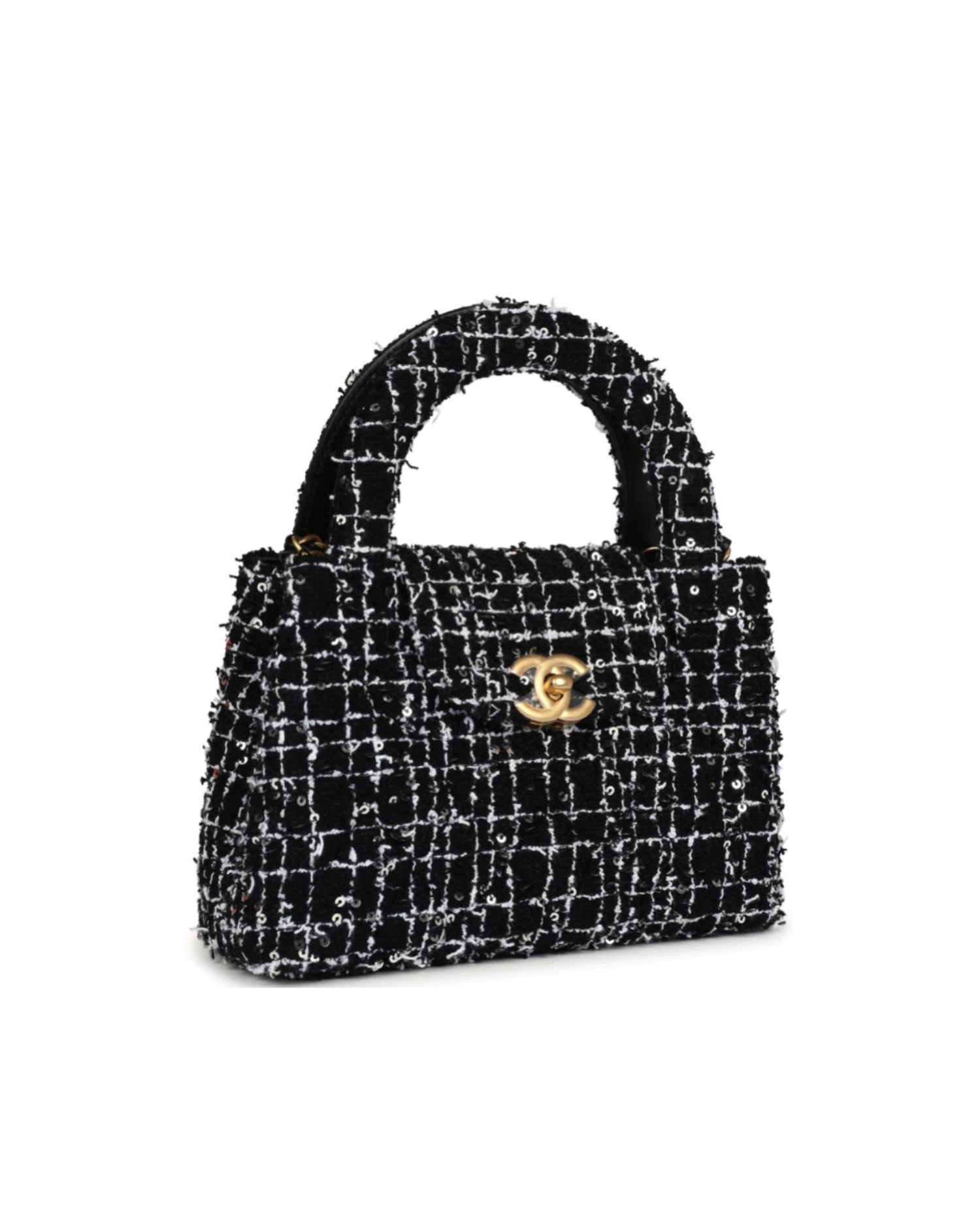 COCO Small Kelly Shopper Tweed Black