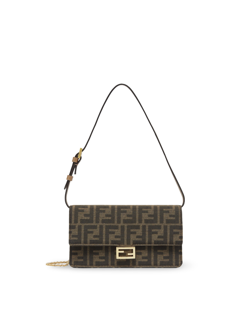 FND Wallet On Chain Baguette Brown FF fabric wallet