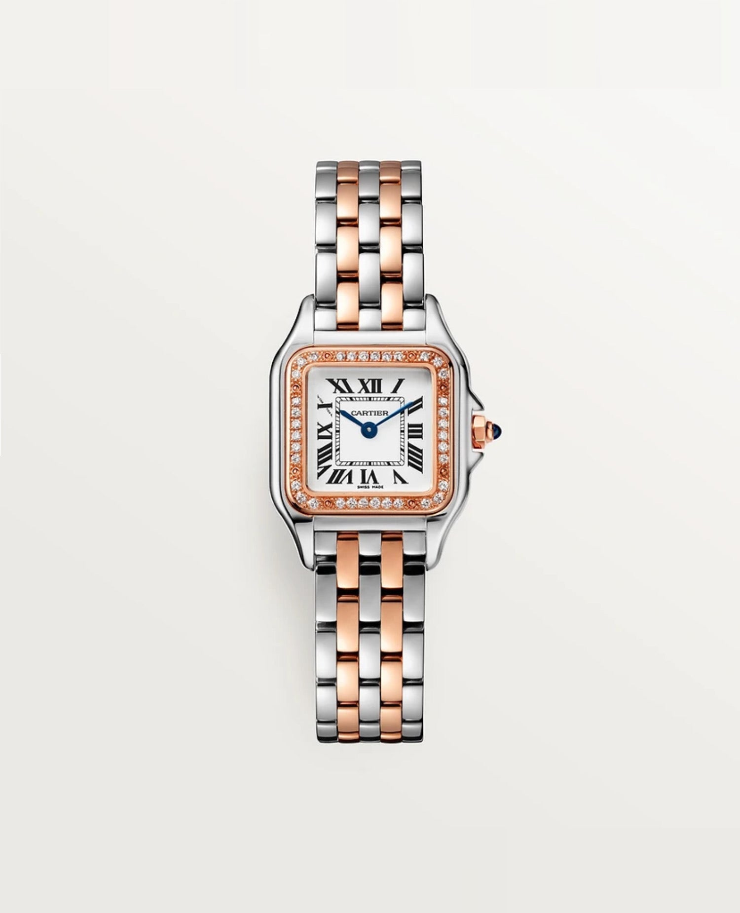 CRT Panthère DE CRT Watch, Small Model, Diamonds, Rose Gold/Steel