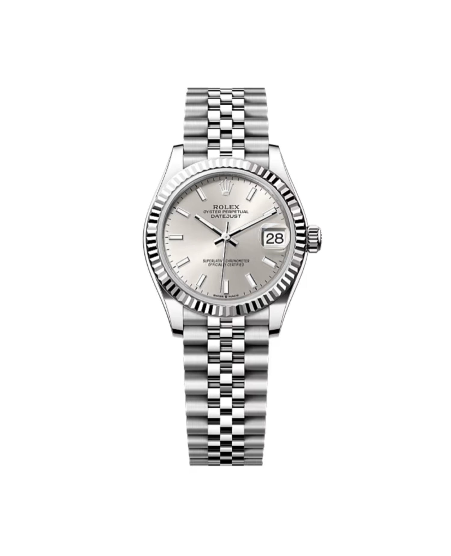 RLX Datejust 31 Oyster, 31 mm, Oystersteel and white gold, Silver Dial