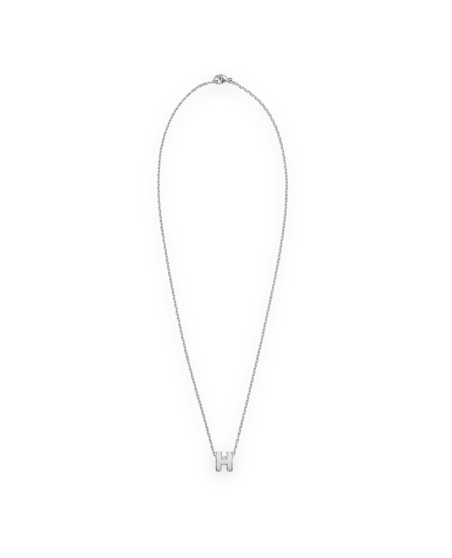HMS Mini Pop H Pendant Silver Plated Blanc