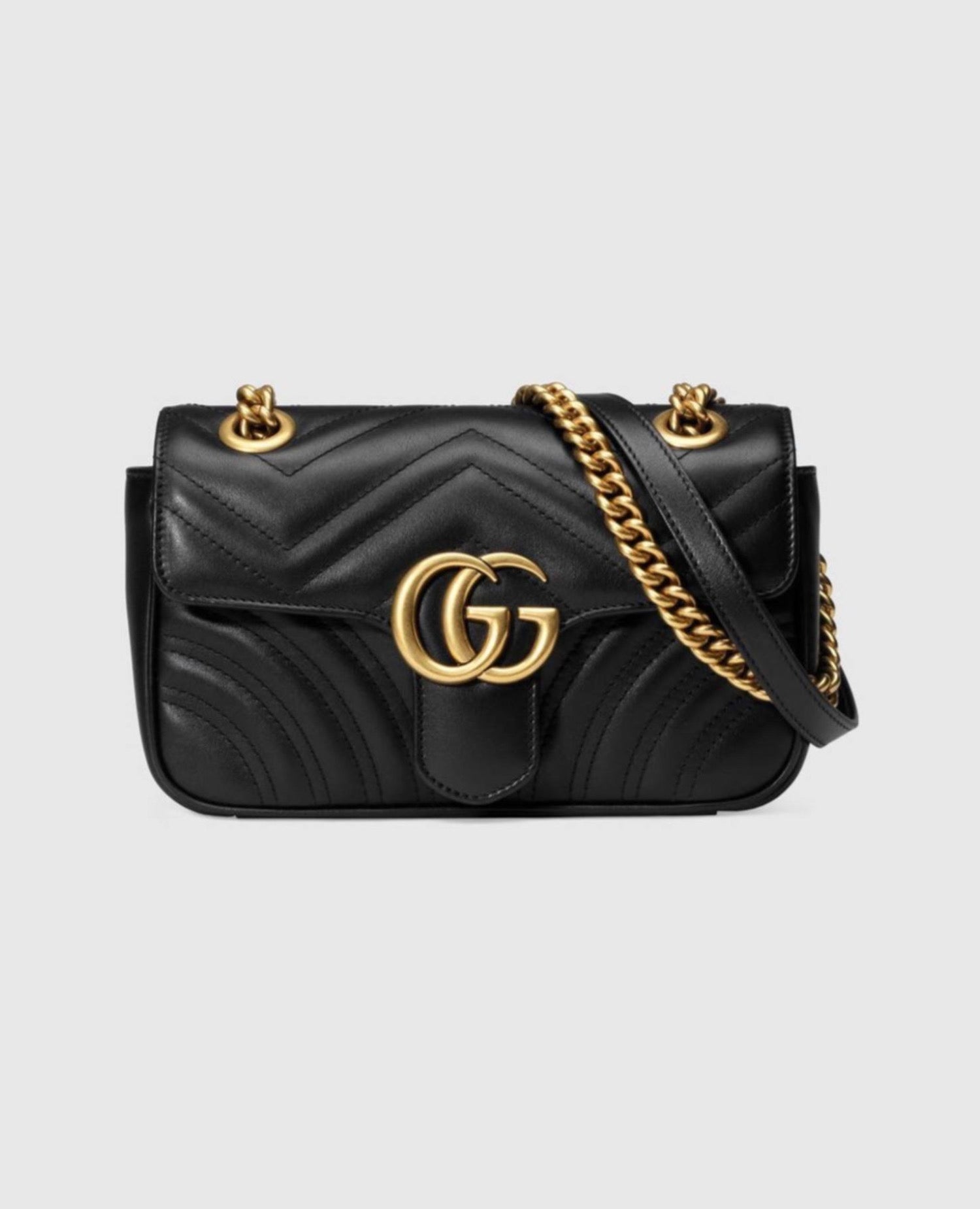 GCC GG Marmont Matelasssé Mini Bag Black