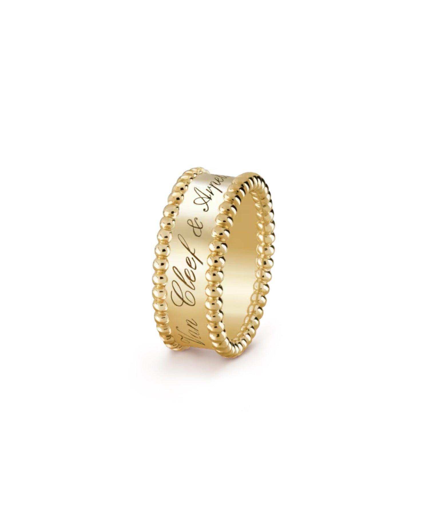 VCF Perlée Signature Ring, yellow gold
